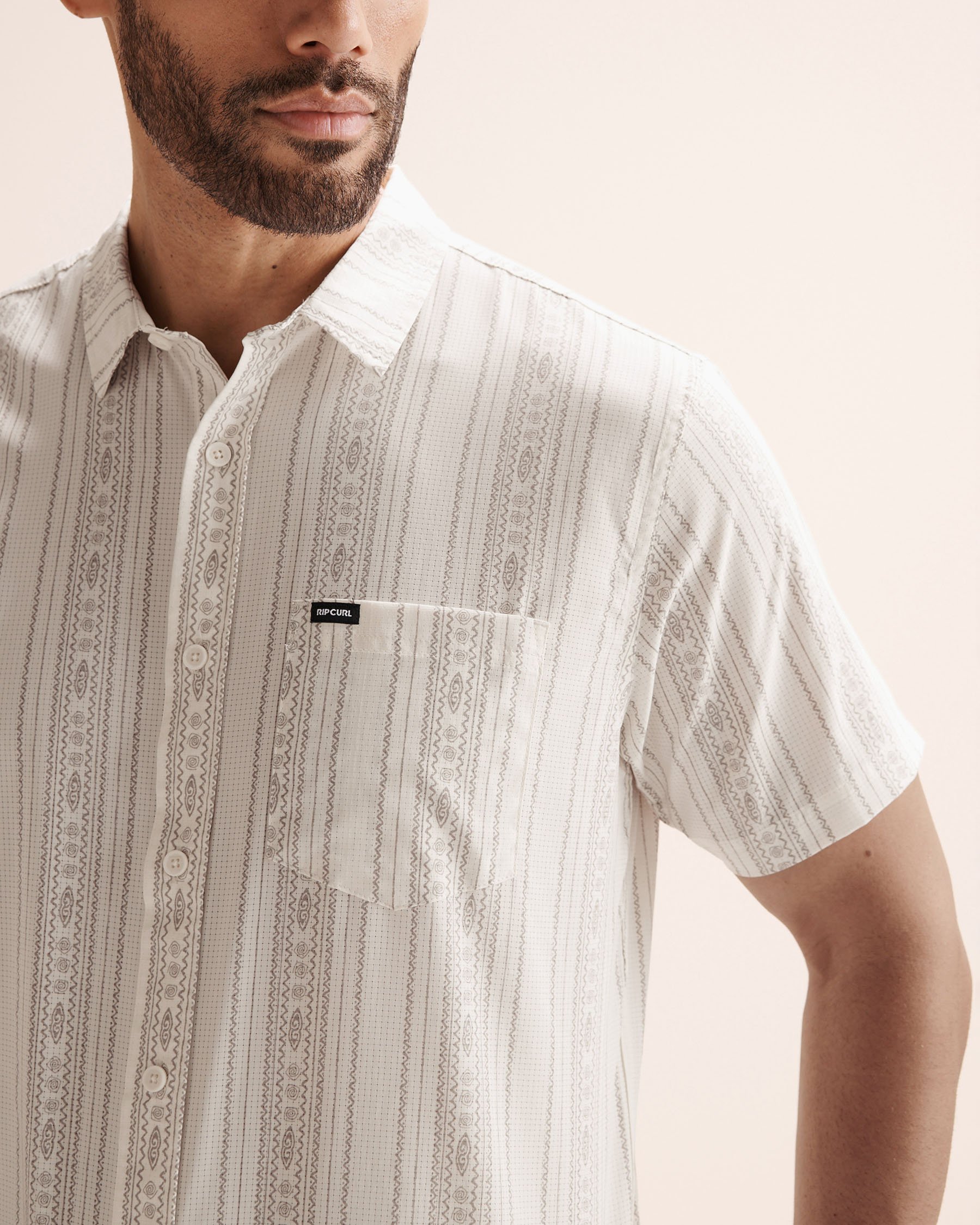 RIP CURL Fun Times Aerotech Short Sleeves Shirt White 05GMSH - View3