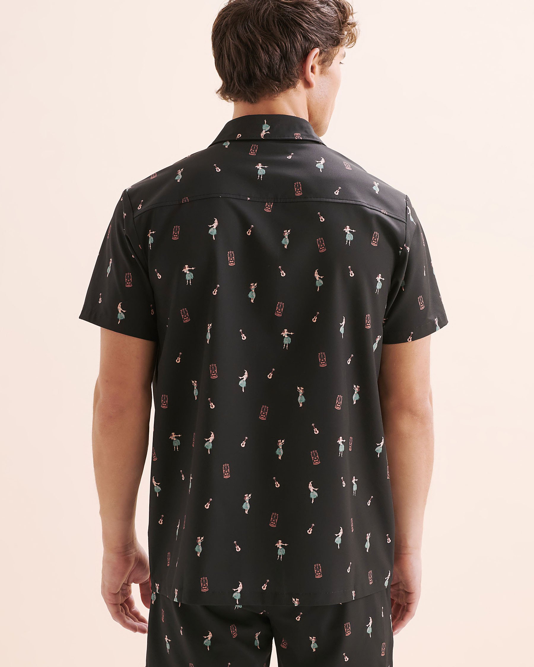 HAMABE Short Sleeves Shirt Black 04100048 - View4