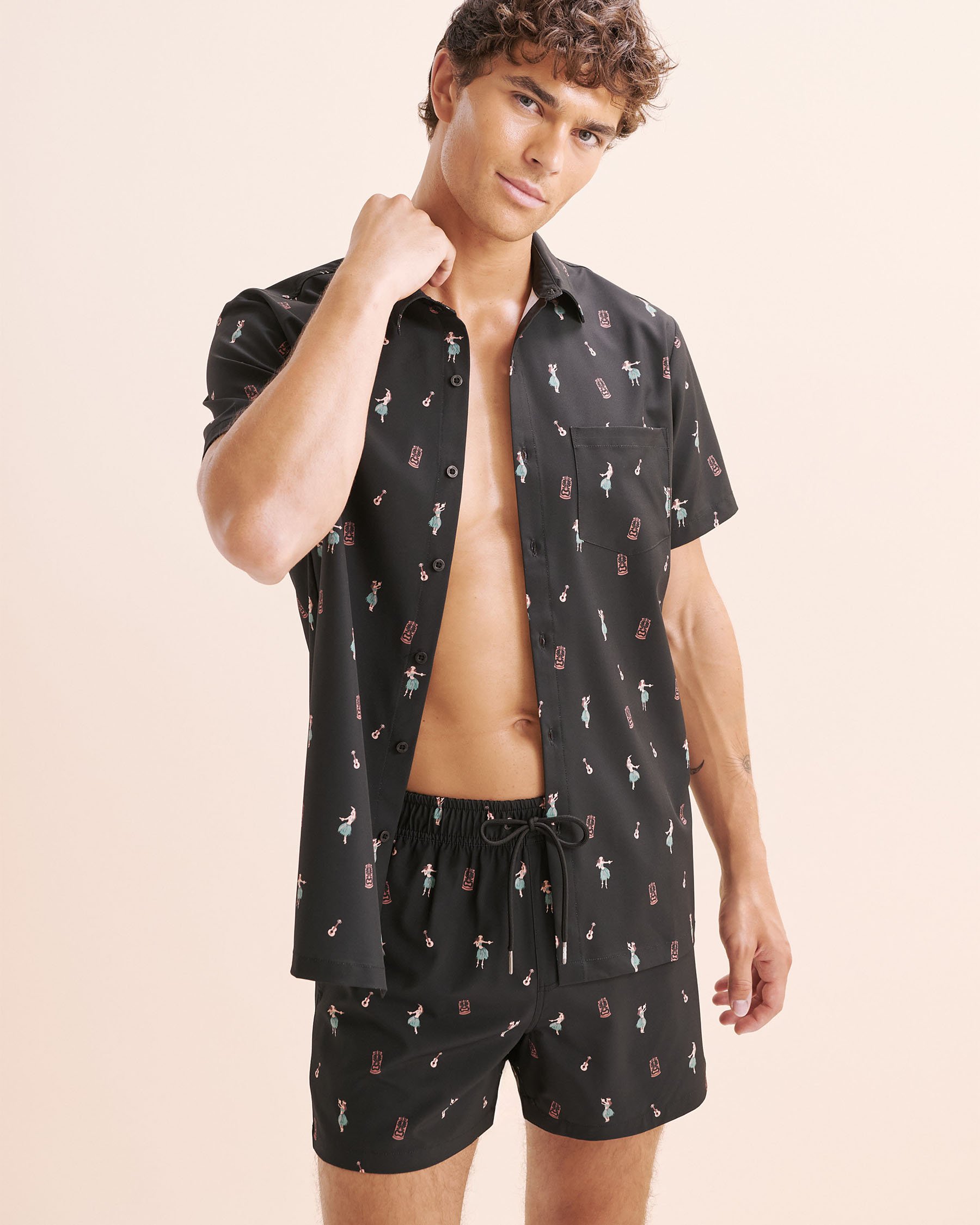 HAMABE Short Sleeves Shirt Black 04100048 - View7