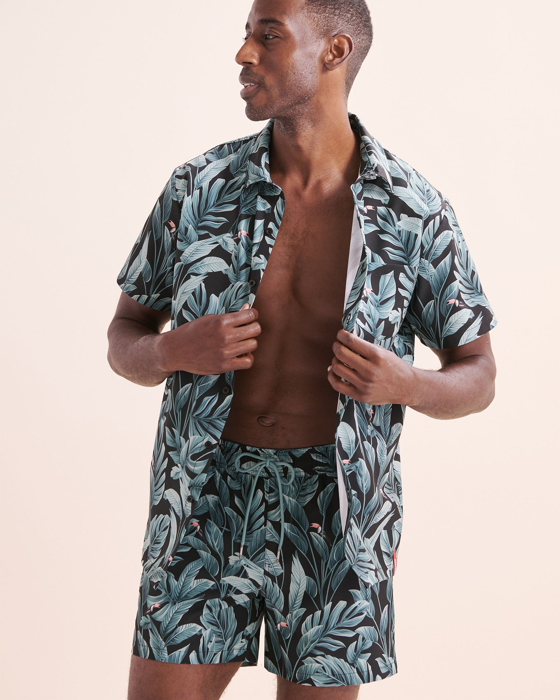 HAMABE Short Sleeves Shirt Black, blue, pink 04100048 - View1