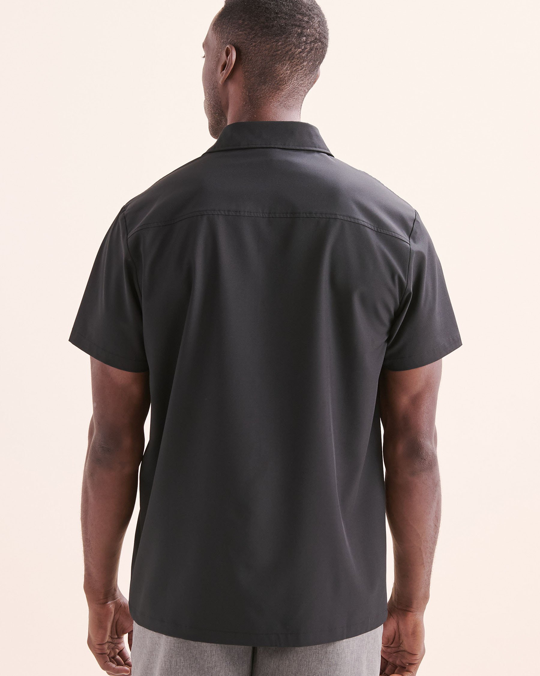 HAMABE Short Sleeves Shirt Black 04100056 - View2