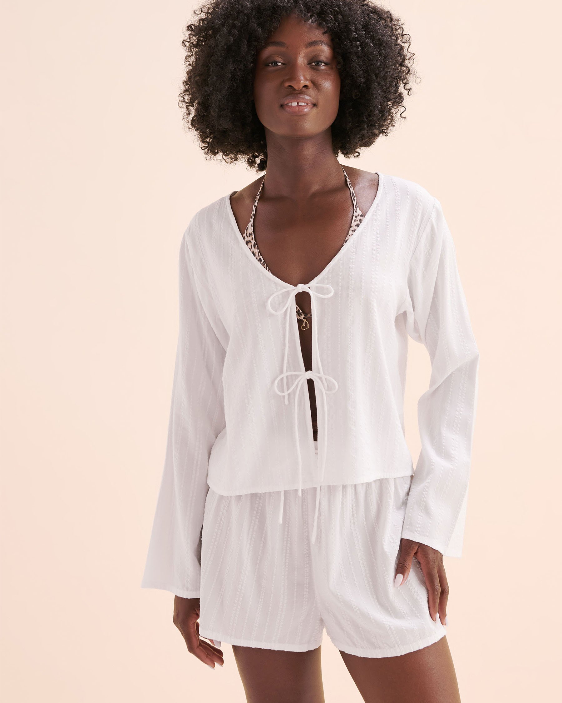 RIP CURL Haze Tie Front Shirt White 06HWSH - View4