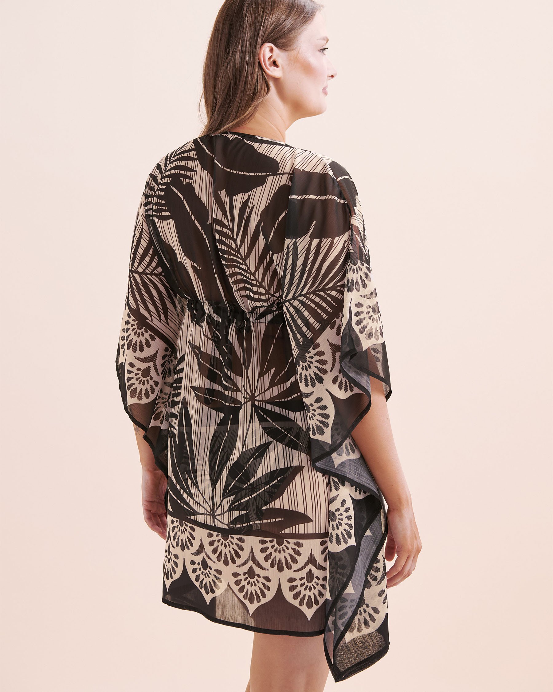 BLEU ROD BEATTIE Caftan en chiffon Island Time Blanc et noir RBIT26802 - View2