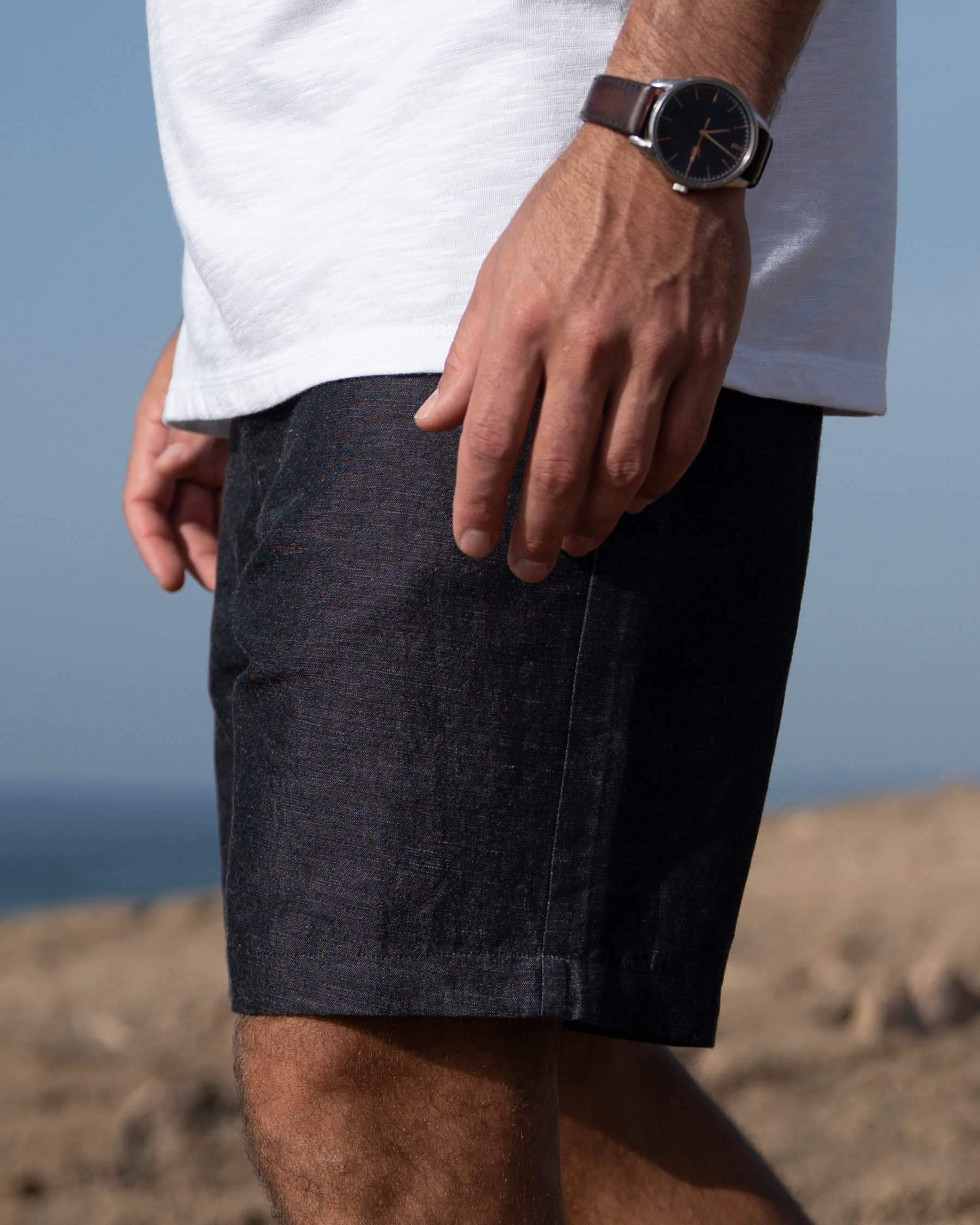 OFF THE BEACH Linen Blend Beach Short Black 04200008 - View1