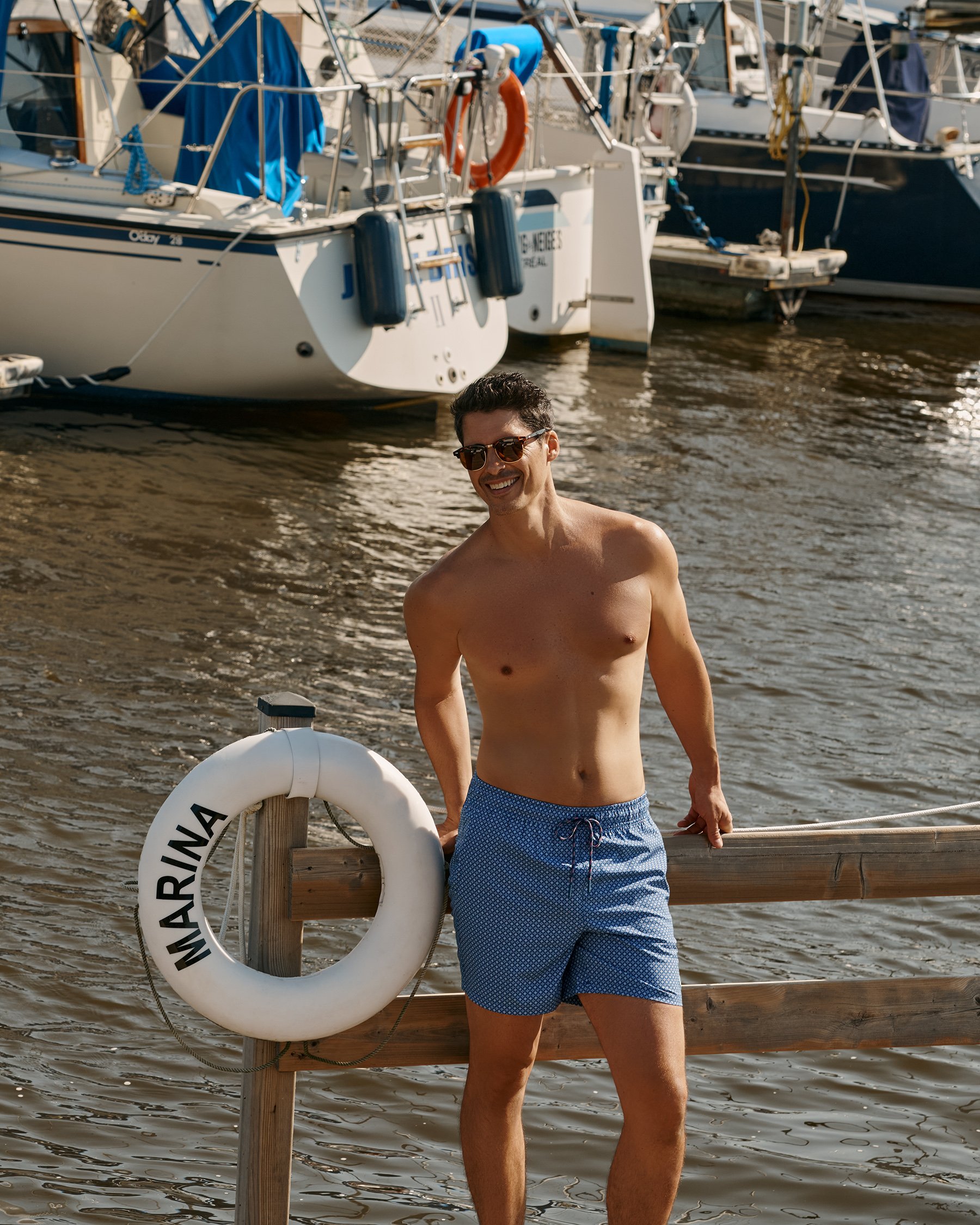 SHORELINE SEVEN Long Liner Volley Swimsuit Blue 03100067 - View1