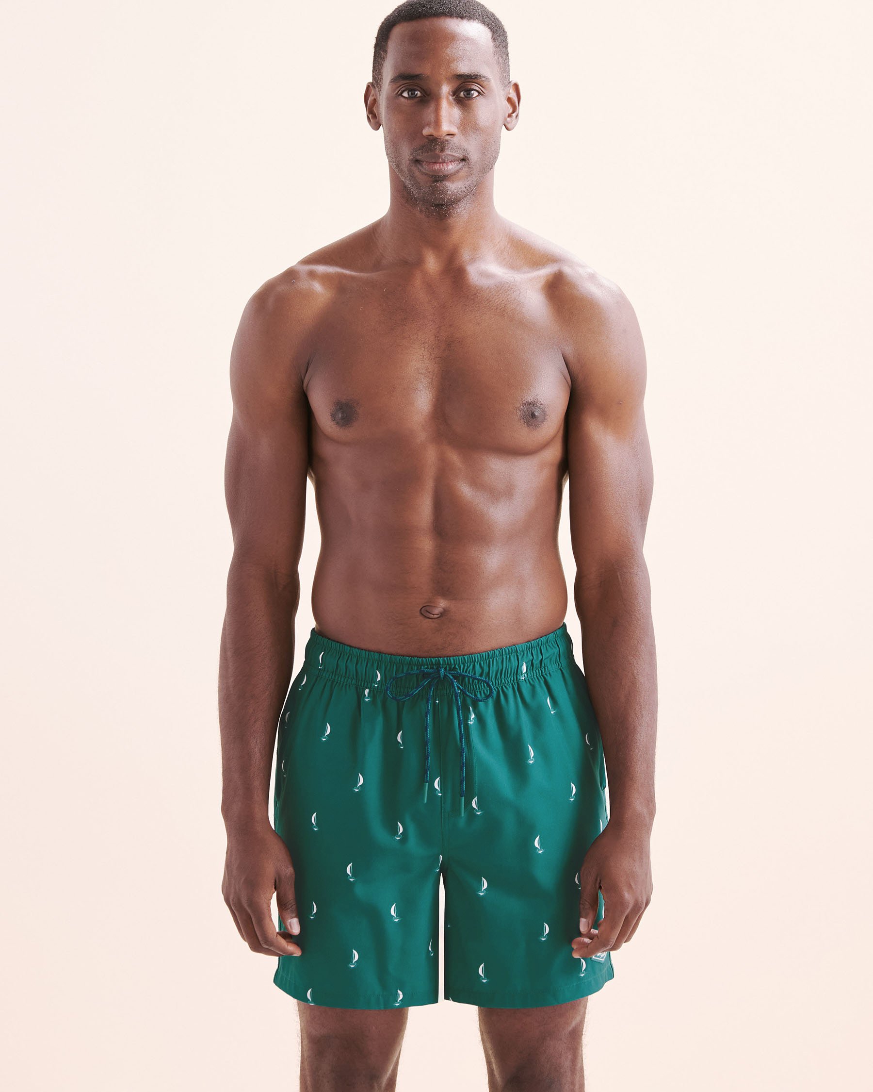 SHORELINE SEVEN Long Liner Volley Swimsuit Green and white 03100067 - View10