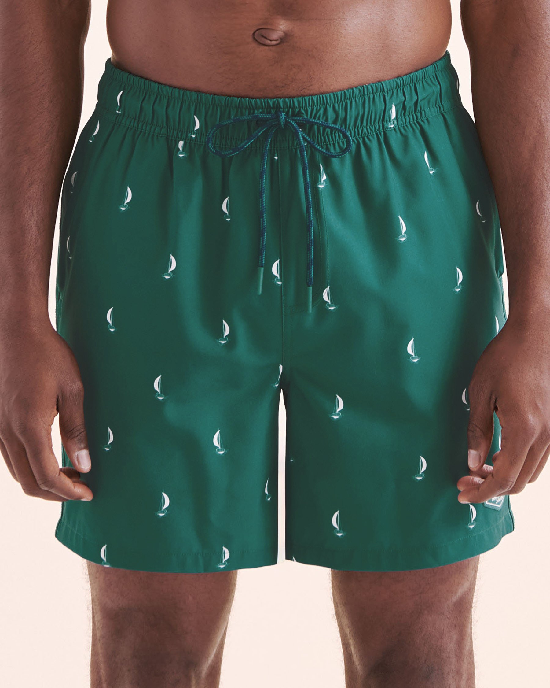 SHORELINE SEVEN Long Liner Volley Swimsuit Green and white 03100067 - View5