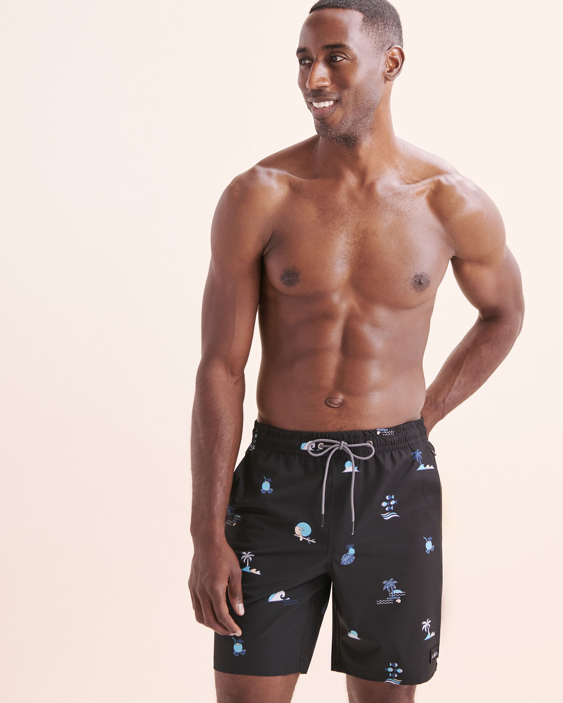 LUCKY ALOHA Maillot volley avec filet Aruba Noir, blanc, bleu ARB1178 - View4