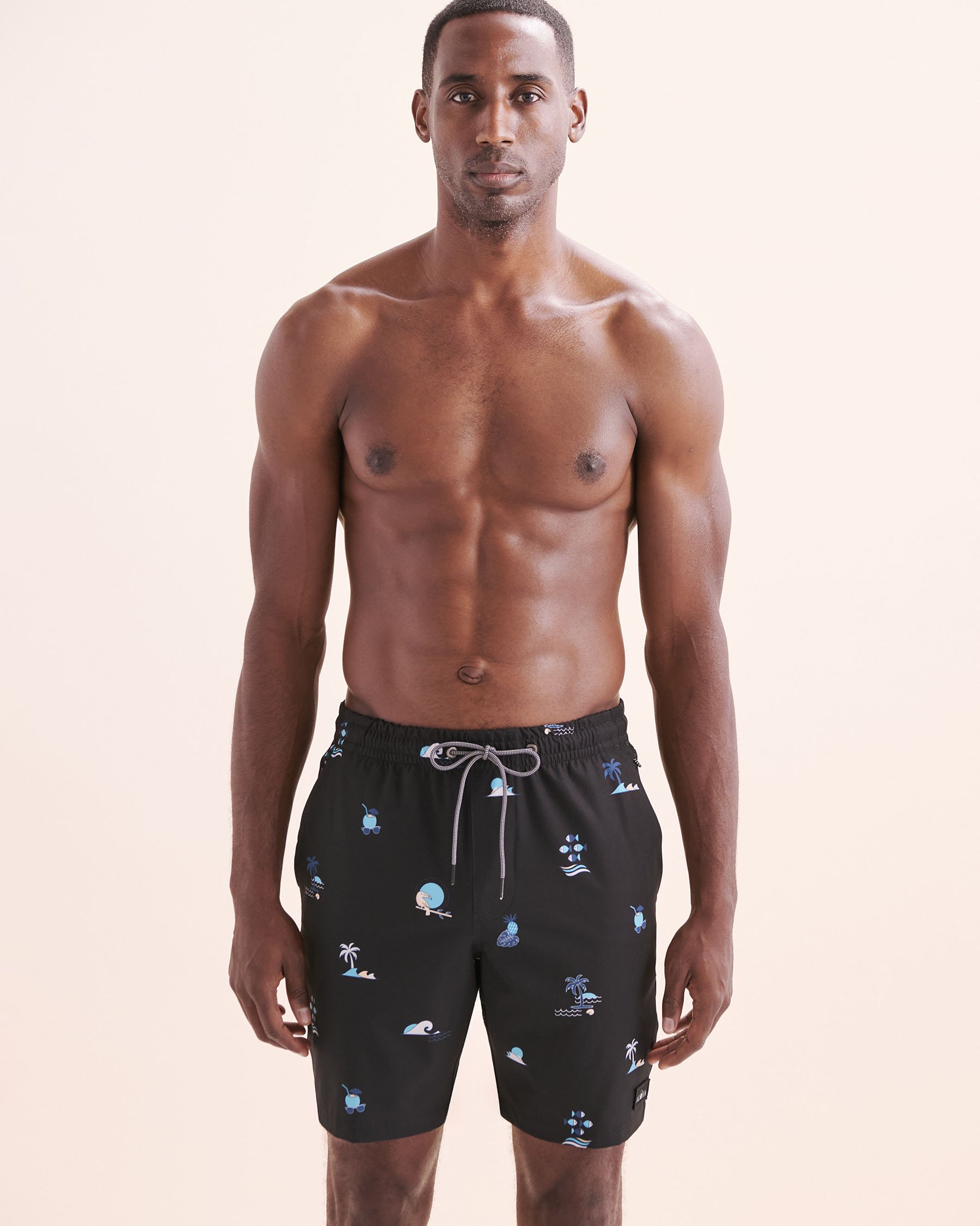 LUCKY ALOHA Maillot volley avec filet Aruba Noir, blanc, bleu ARB1178 - View5