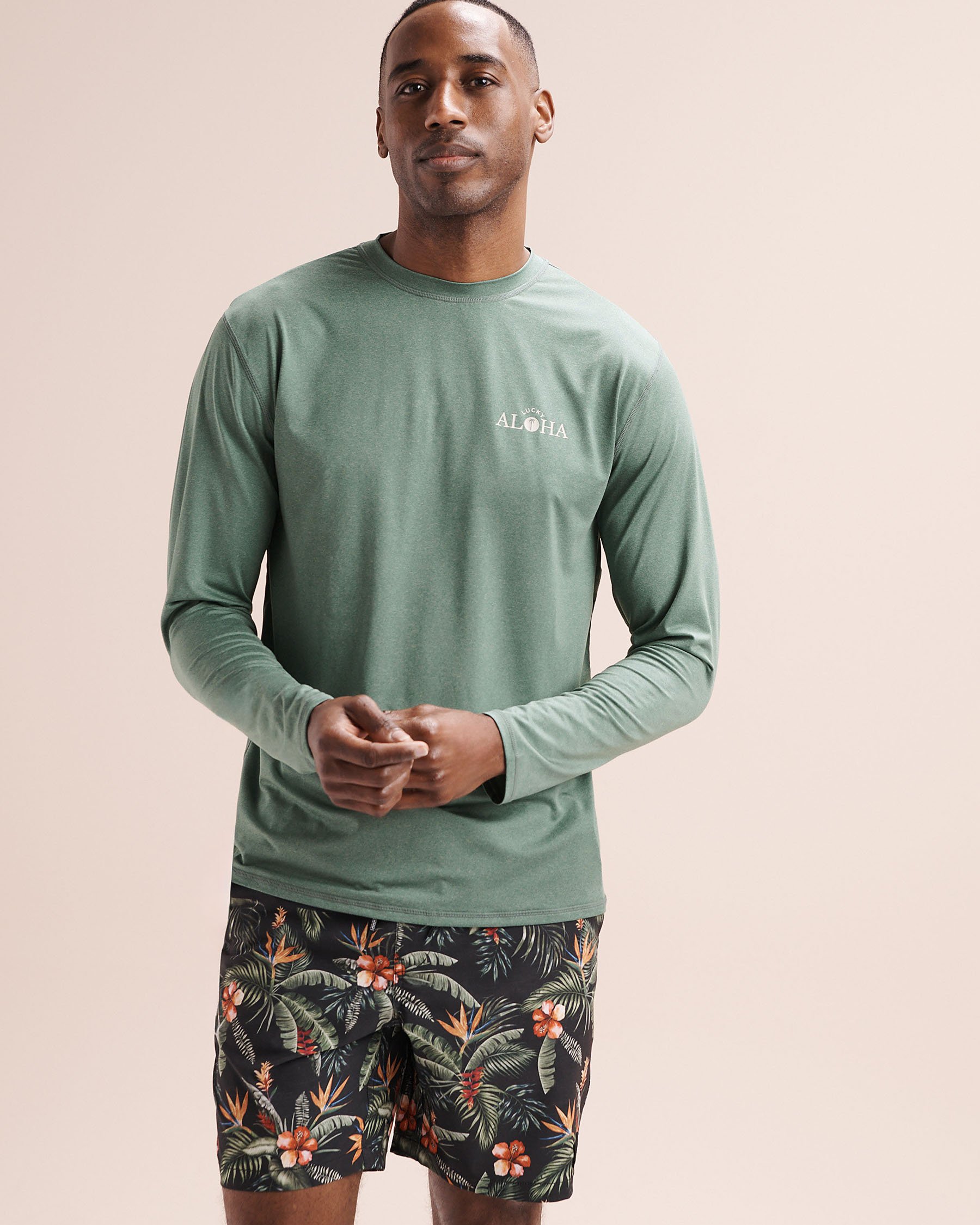 LUCKY ALOHA Rashguard à manches longues Interval Vert olive INT7767 - View2