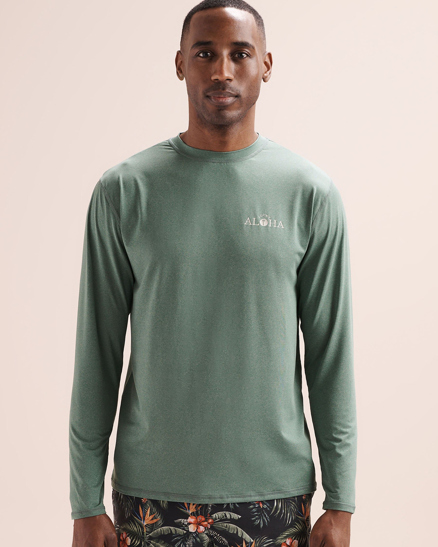 LUCKY ALOHA Rashguard à manches longues Interval Vert olive INT7767 - View1