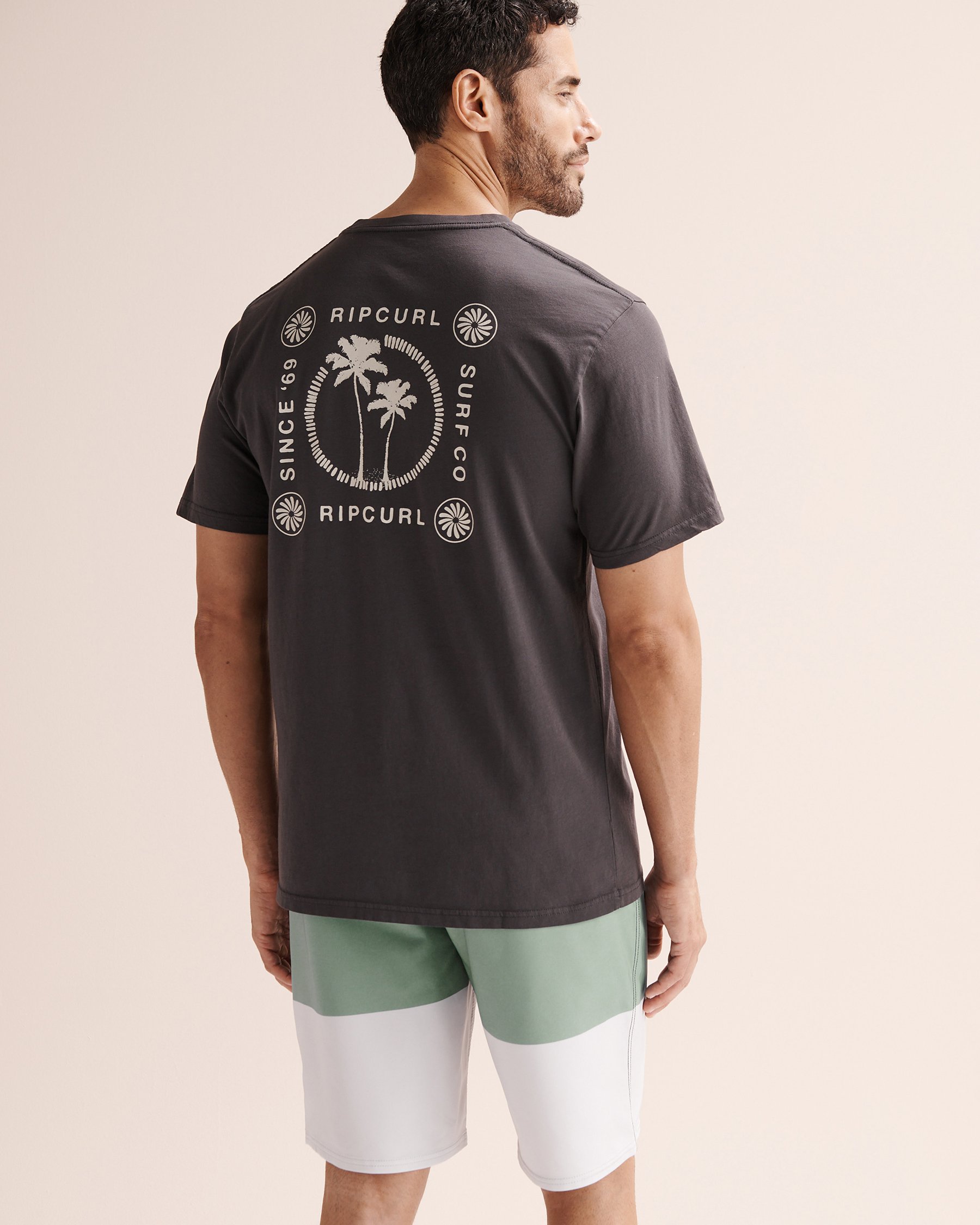 RIP CURL Mod Cali Two Palms T-Shirt Black 0SPMTE - View2