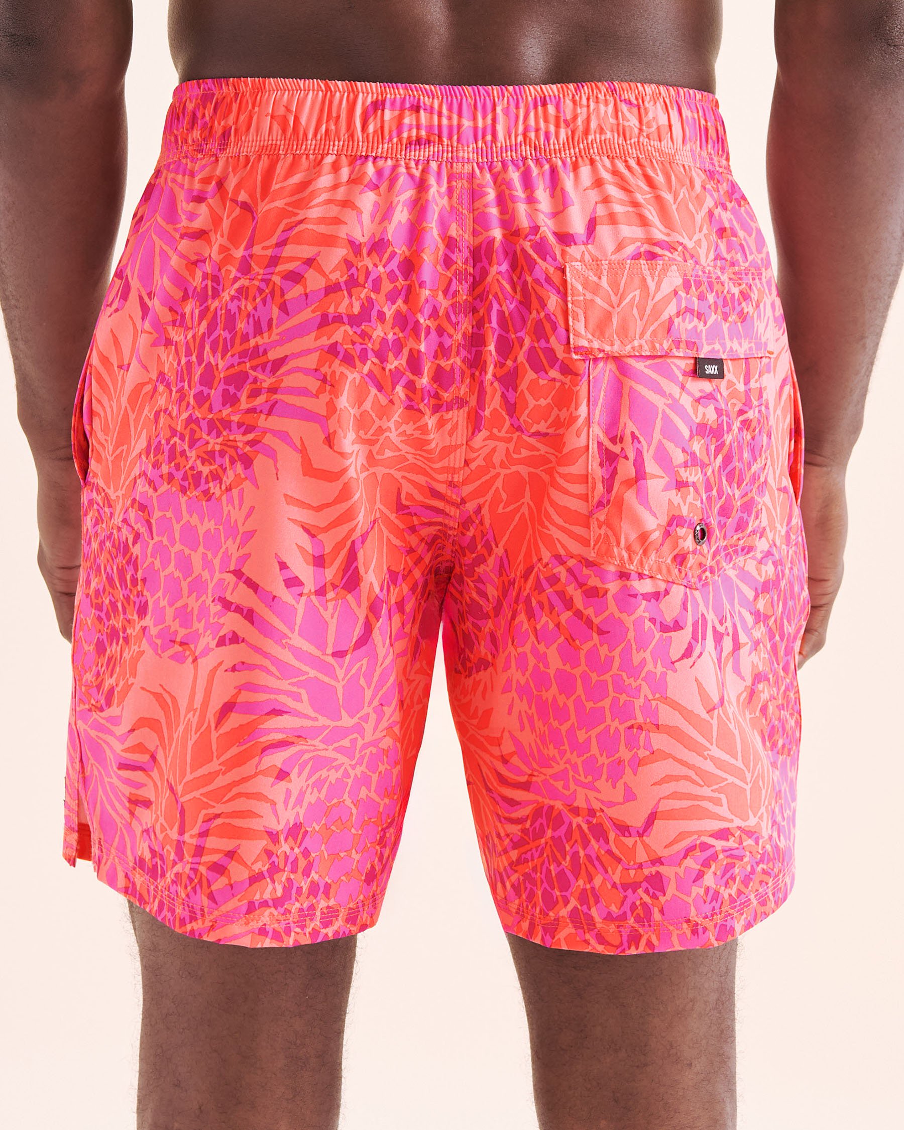 SAXX Oh Buoy 2 in 1 Volley Swimsuit Pink and orange SXSW04L - View2