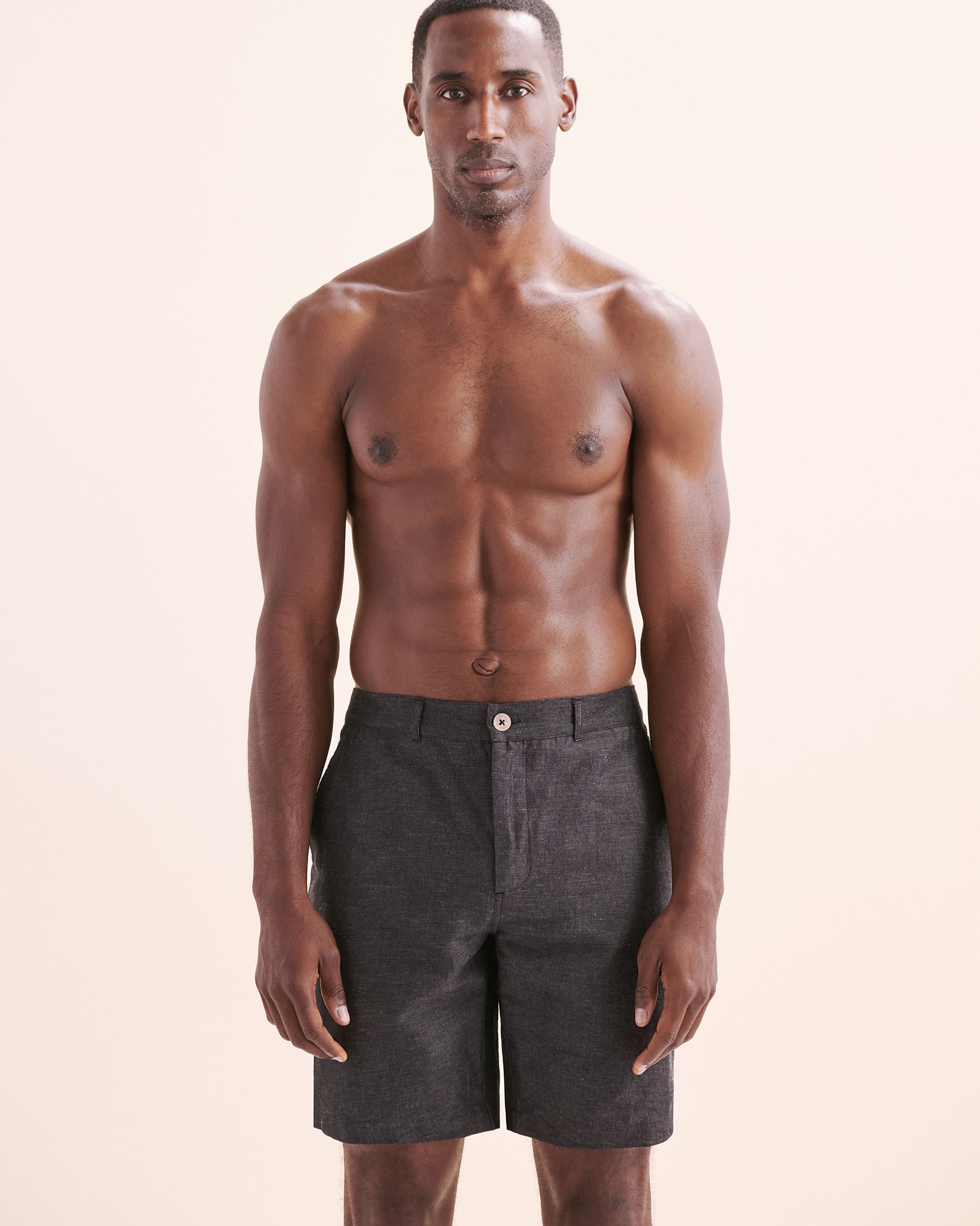 OFF THE BEACH Short de plage en mélange de lin Noir 04200008 - View8