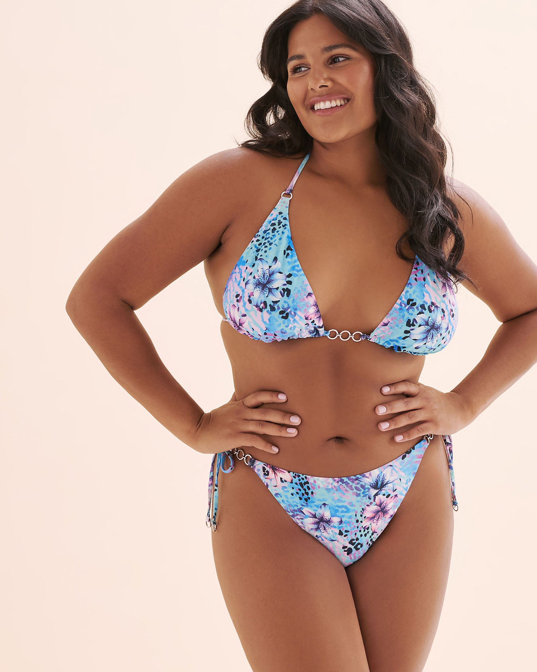 SEATONIC Ring Triangle Bikini Top Blue, pink, purple 01100487 - View5