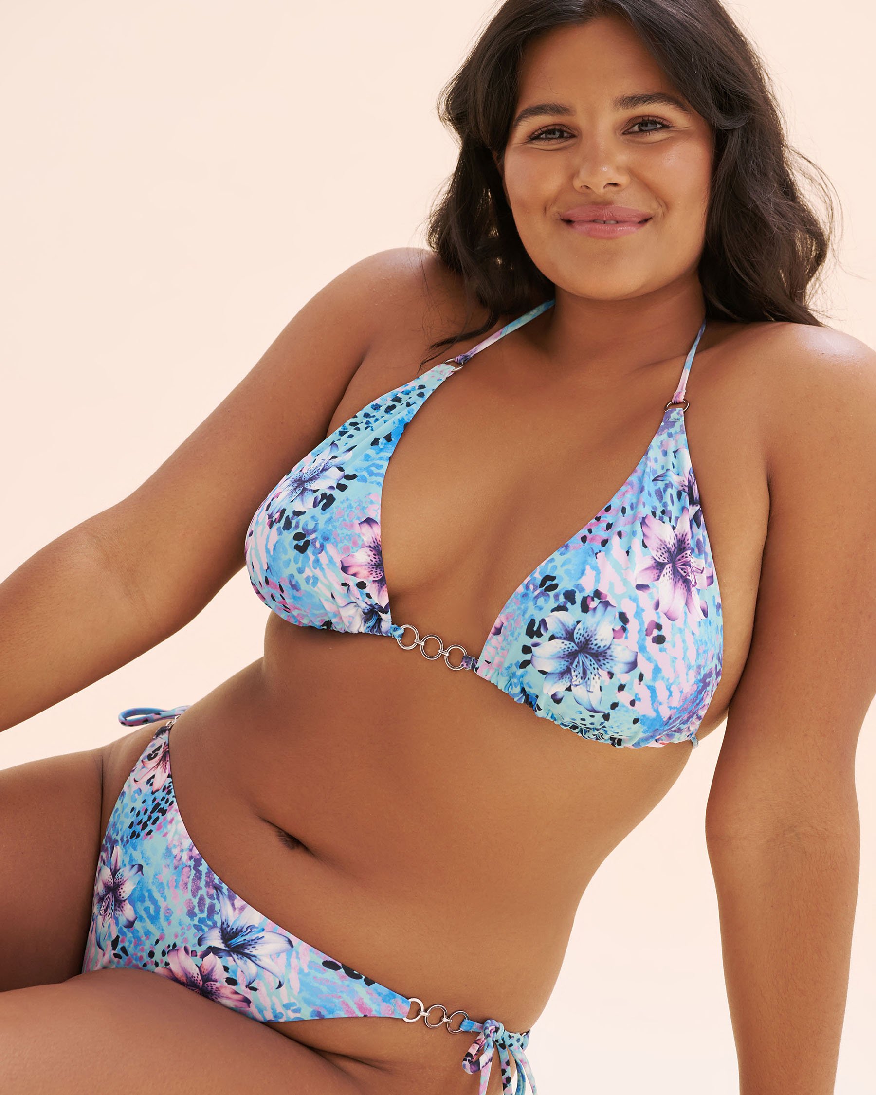 SEATONIC Ring Triangle Bikini Top Blue, pink, purple 01100487 - View7