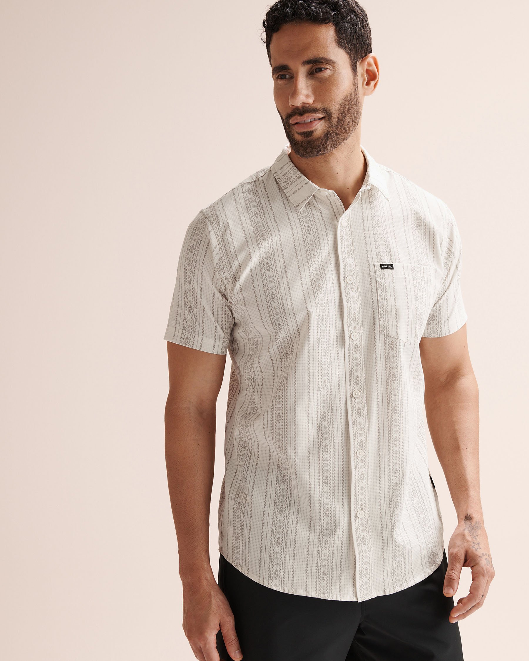 RIP CURL Fun Times Aerotech Short Sleeves Shirt White 05GMSH - View1