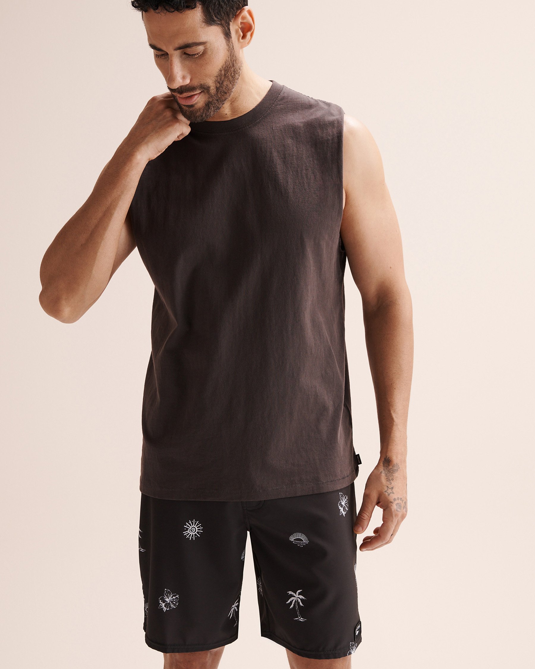 RIP CURL Plain Wash Muscle Tank Top Black 0BVMTE - View1