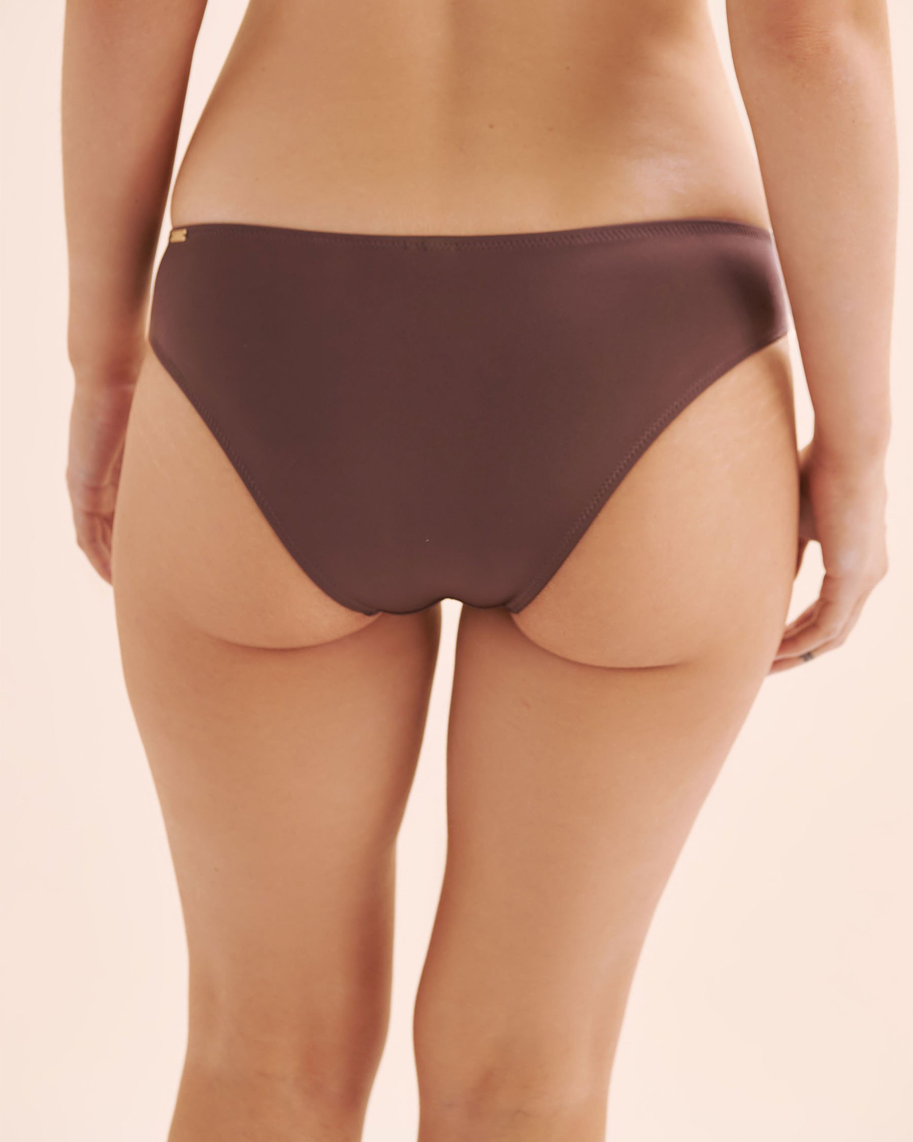 SANTEMARE Low-Rise Brazilian Bikini Bottom Brown 01300516 - View2