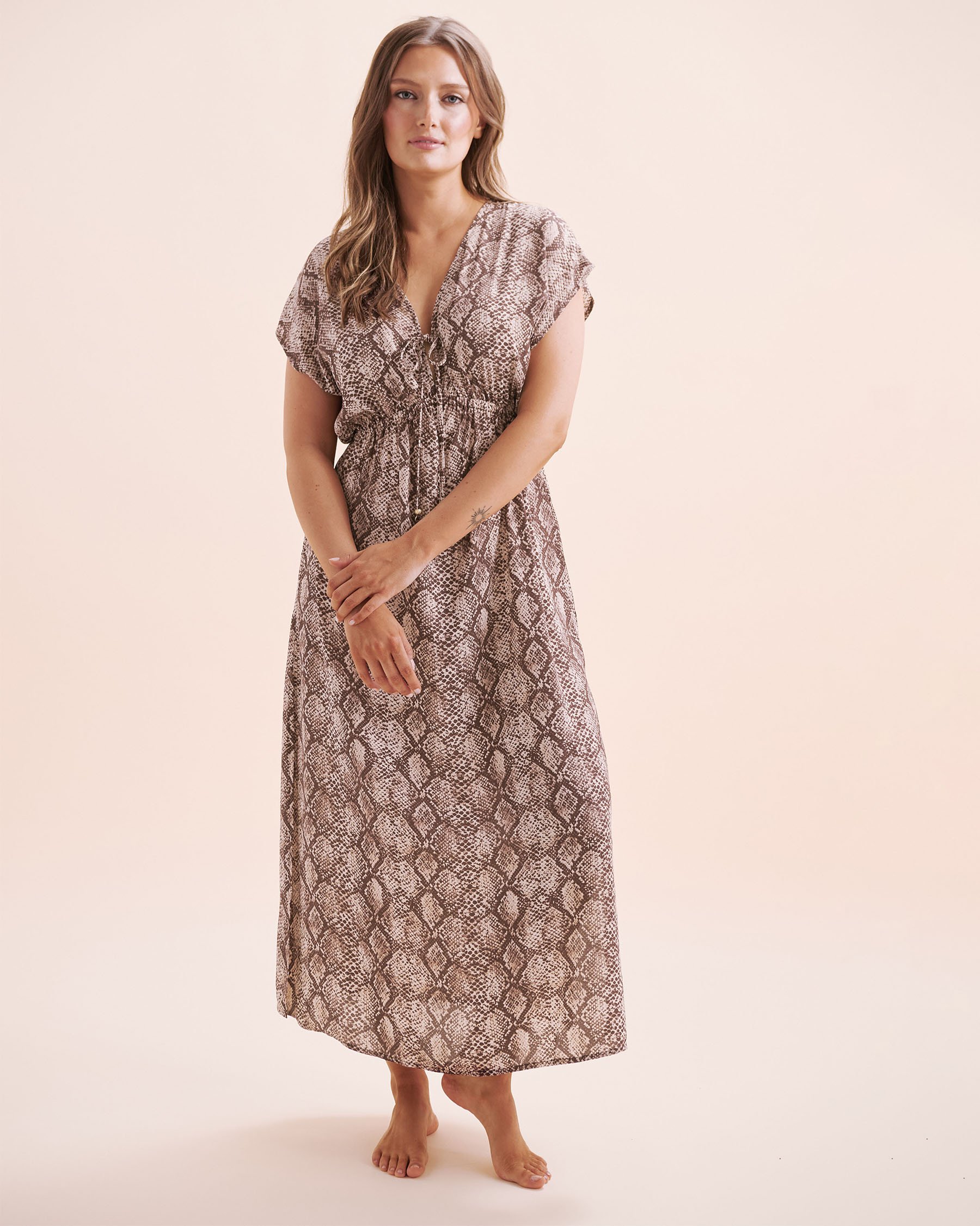 SANTEMARE Long Light Dress Brown 02300175 - View1