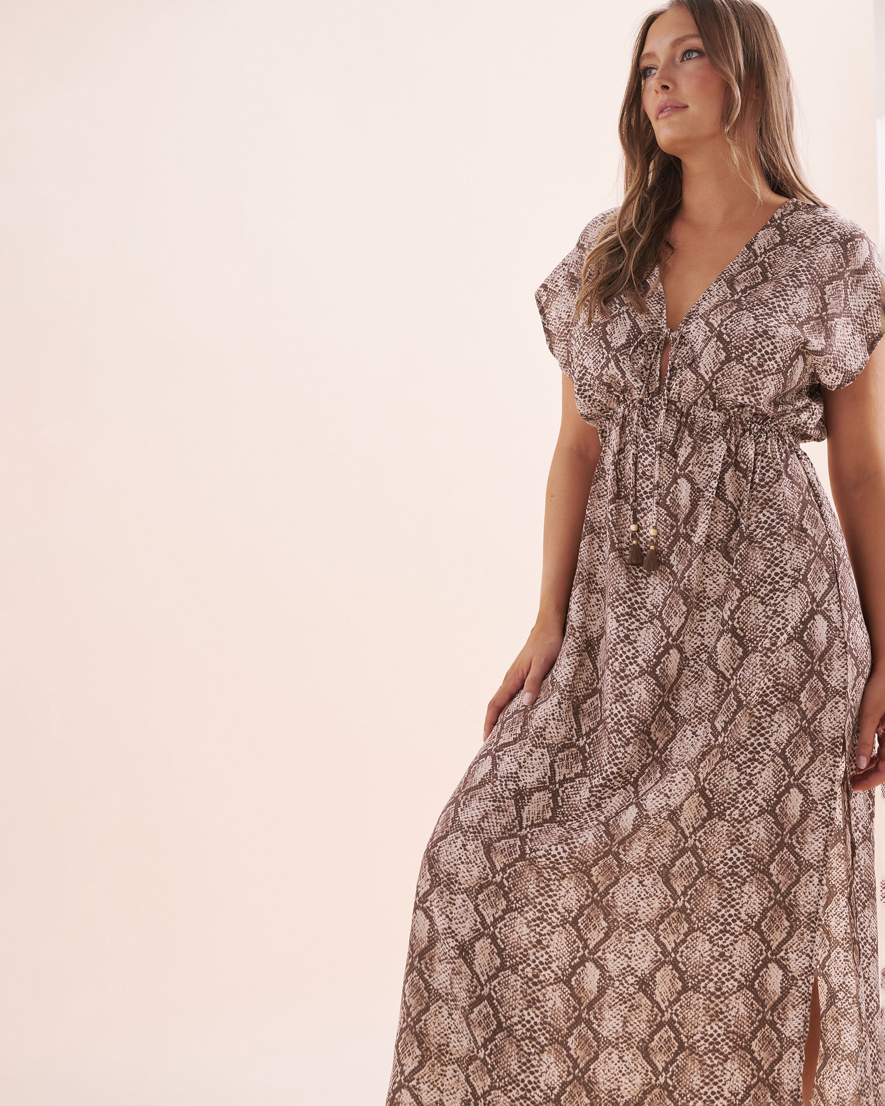 SANTEMARE Long Light Dress Brown 02300175 - View4