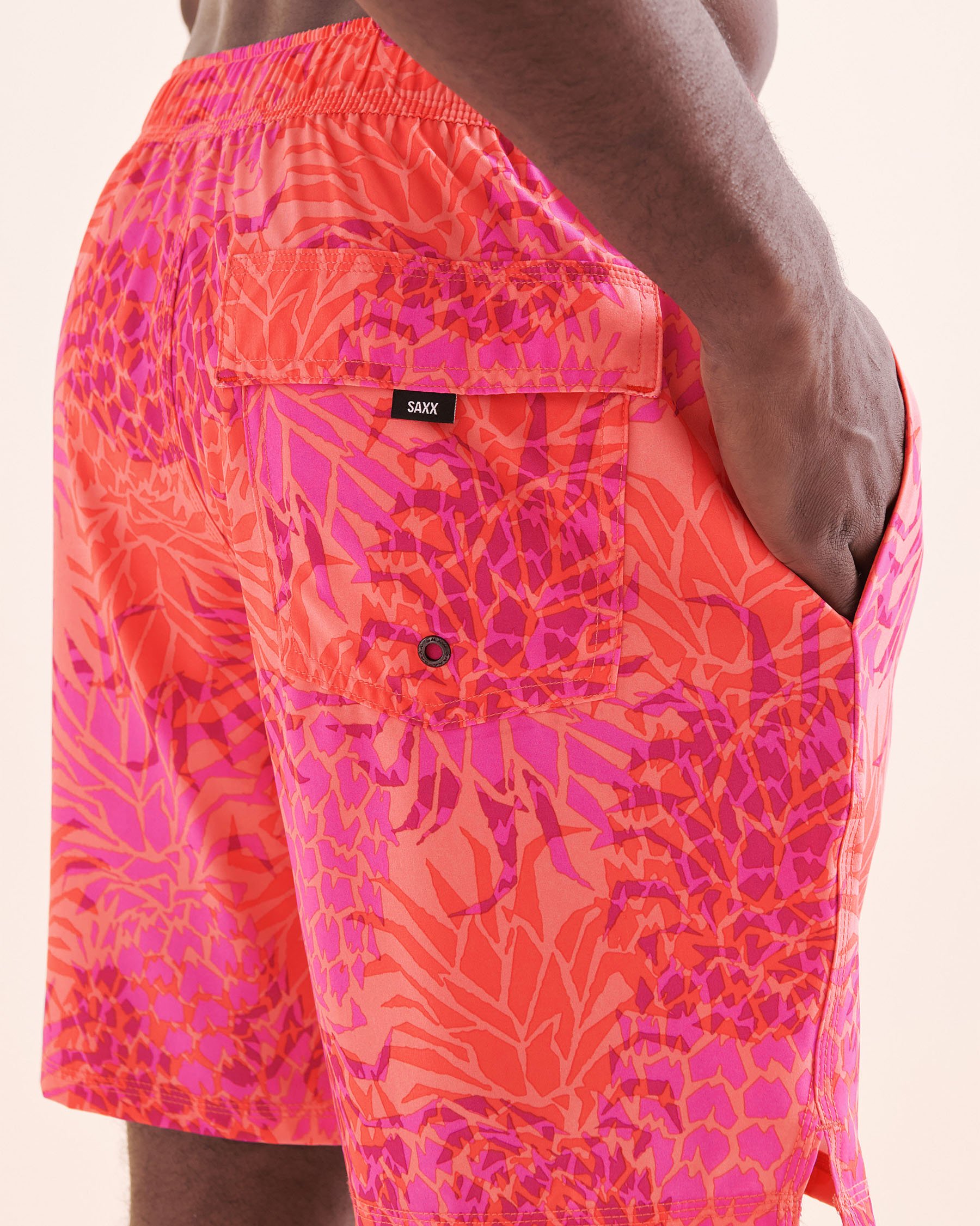 SAXX Oh Buoy 2 in 1 Volley Swimsuit Pink and orange SXSW04L - View4