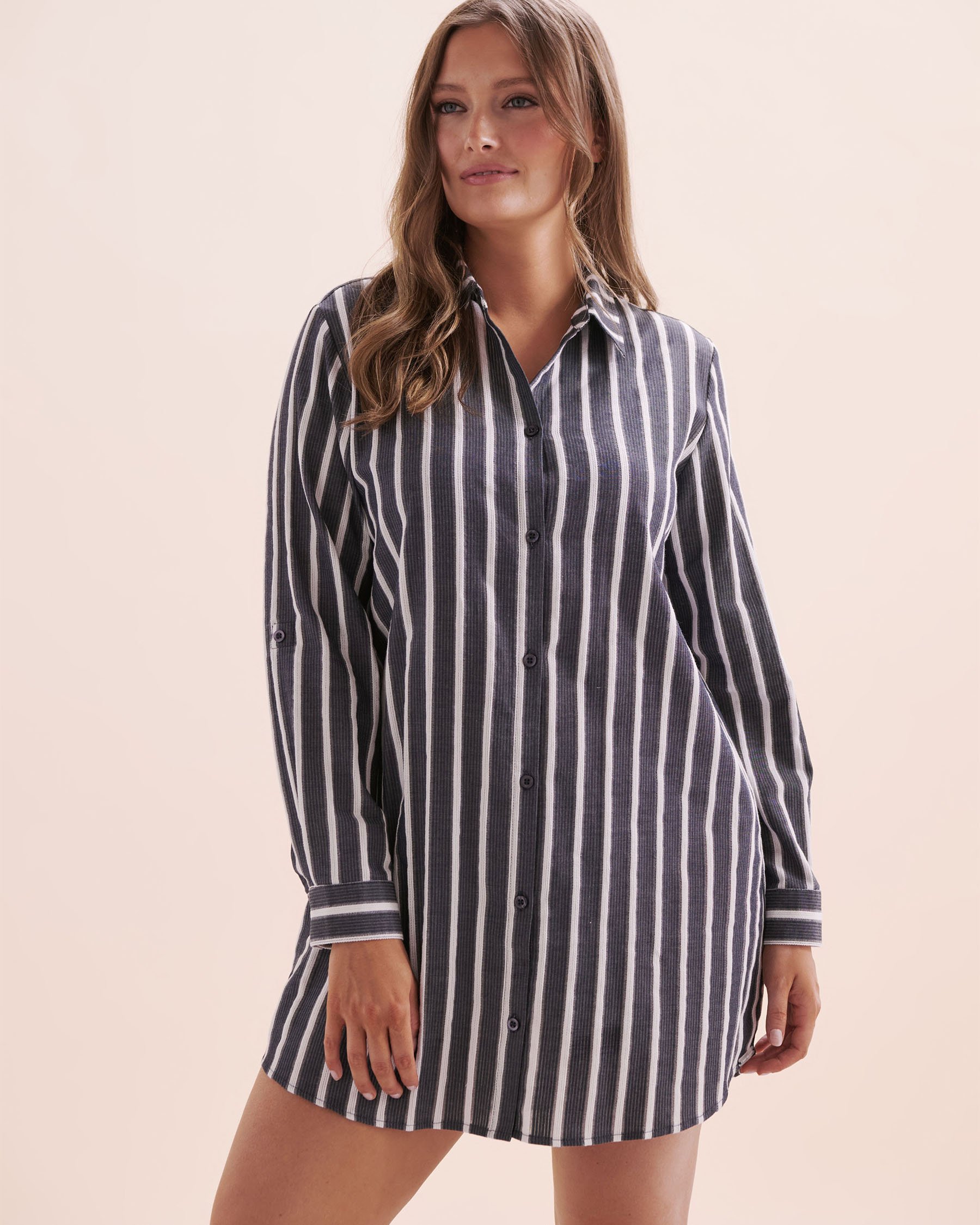 EAU DE SEA Striped Textured Shirt Blue and white 02100044 - View6