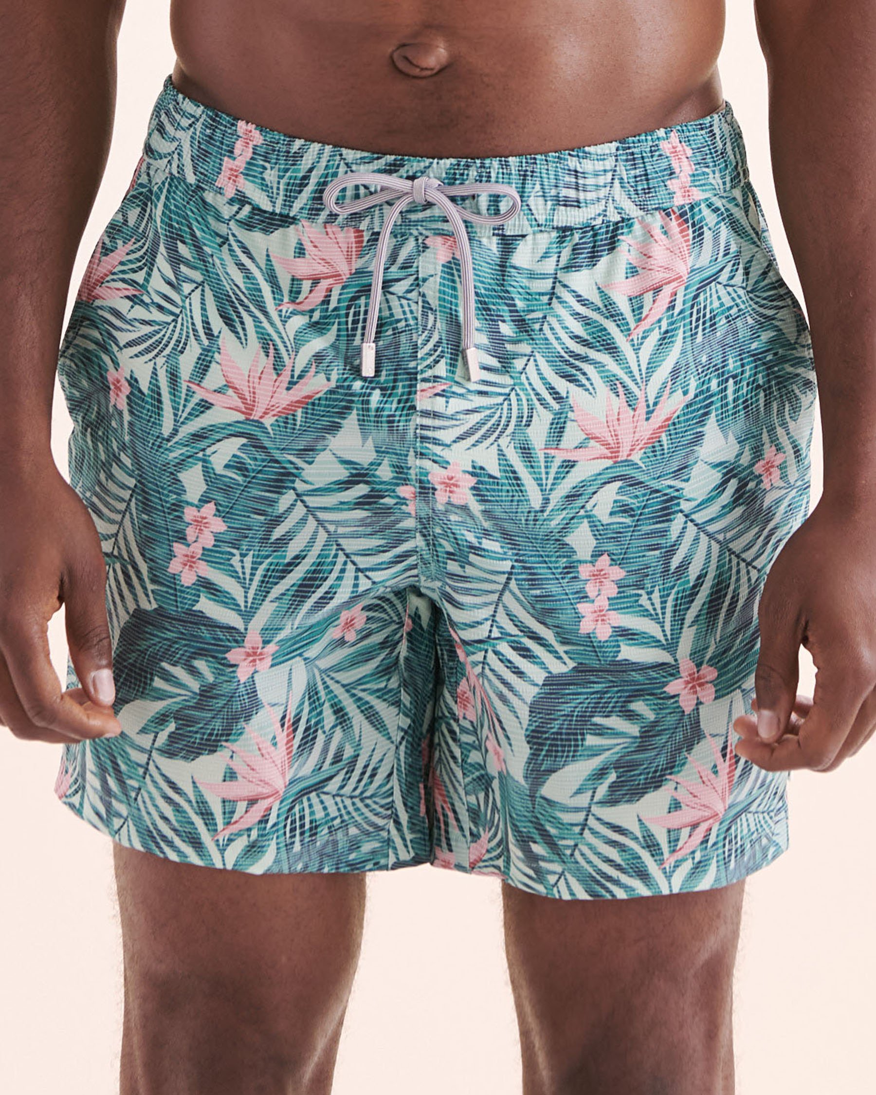 PUBLIC BEACH Maillot volley Tropical Pulse Bleu et rose PB8635BIK - View3