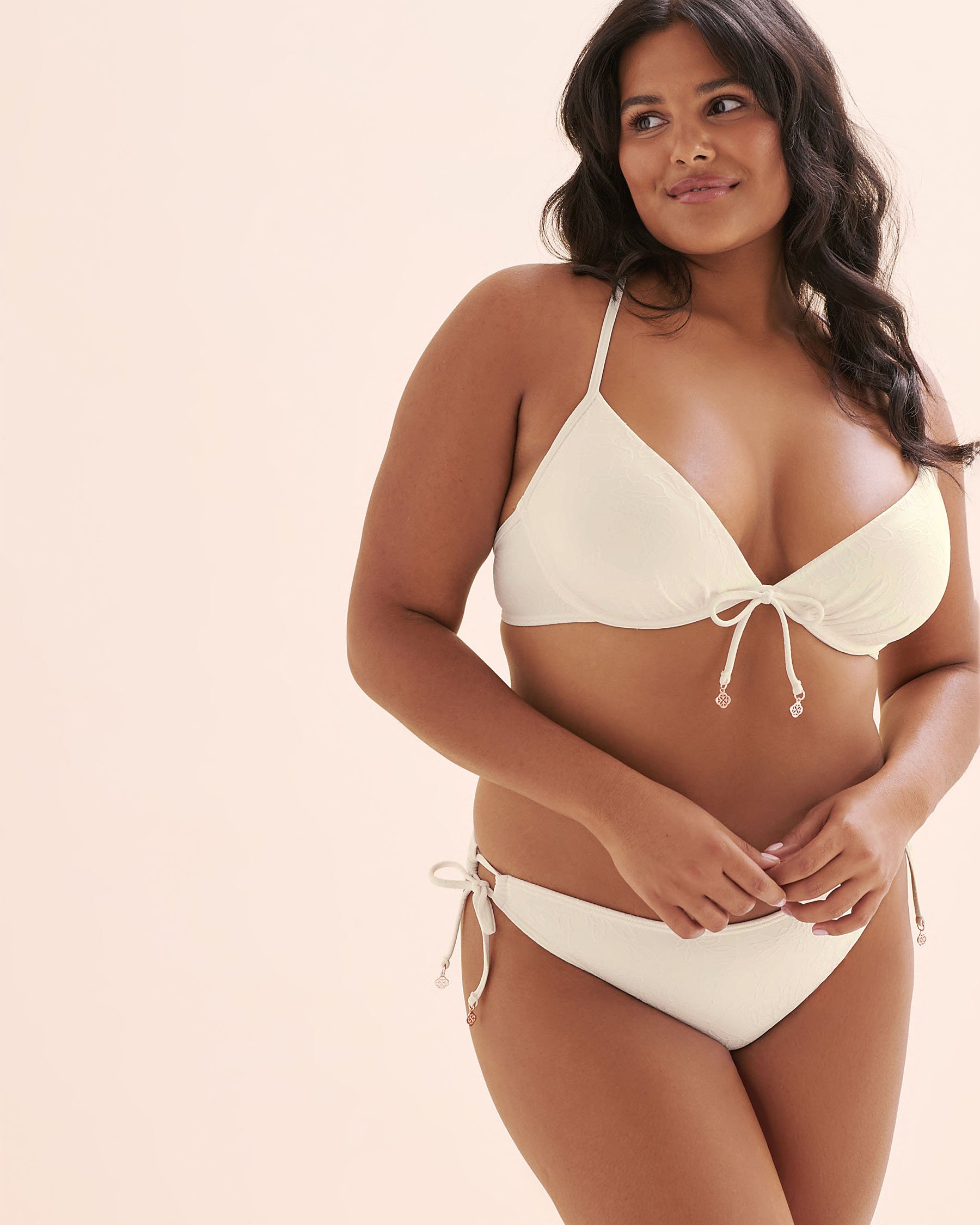 TURQUOISE COUTURE Haut de bikini push-up texturée Blanc 01100479 - Voir9