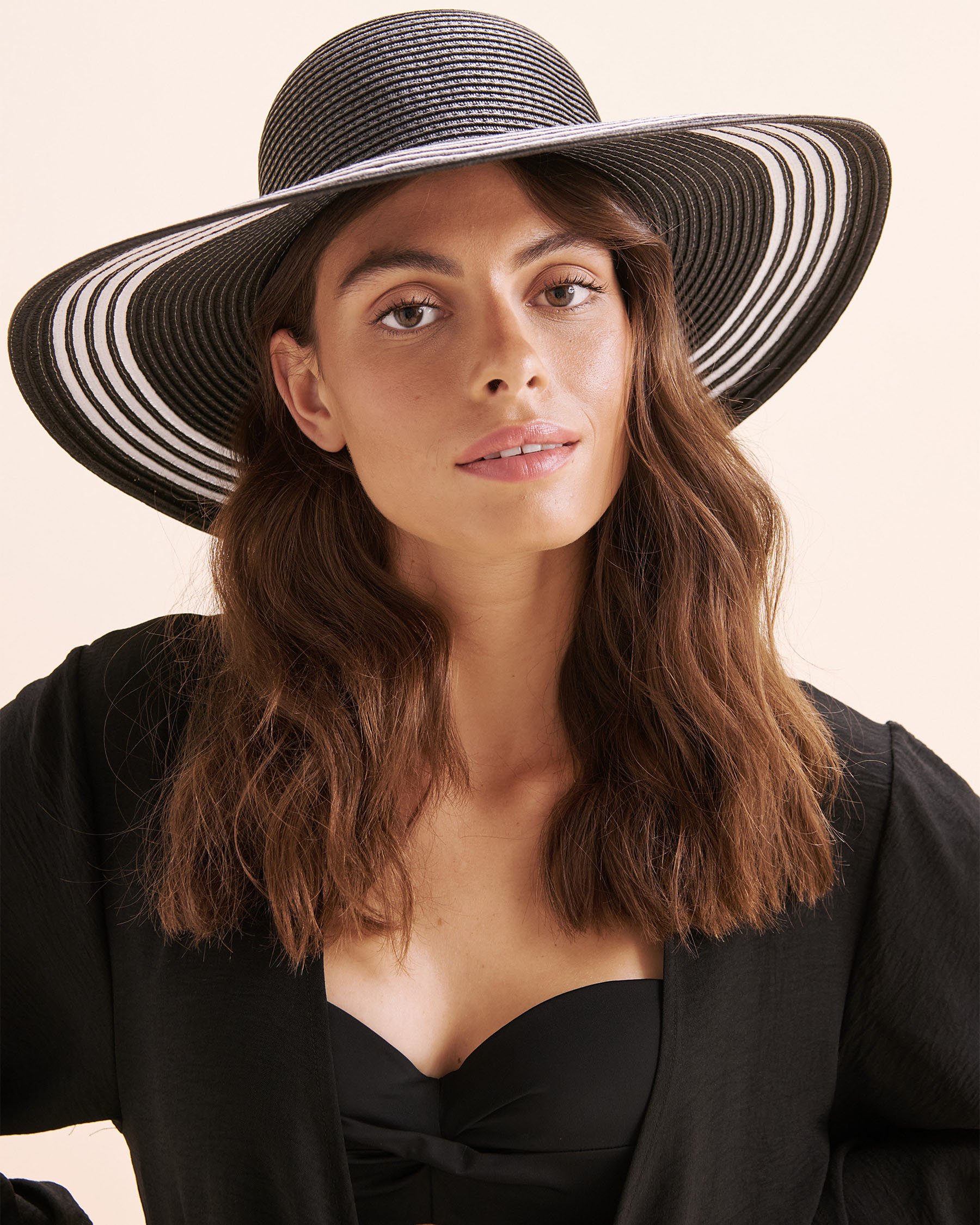 SARAJANE Chapeau à large bord bicolore Beige 25SJ3638 - View1