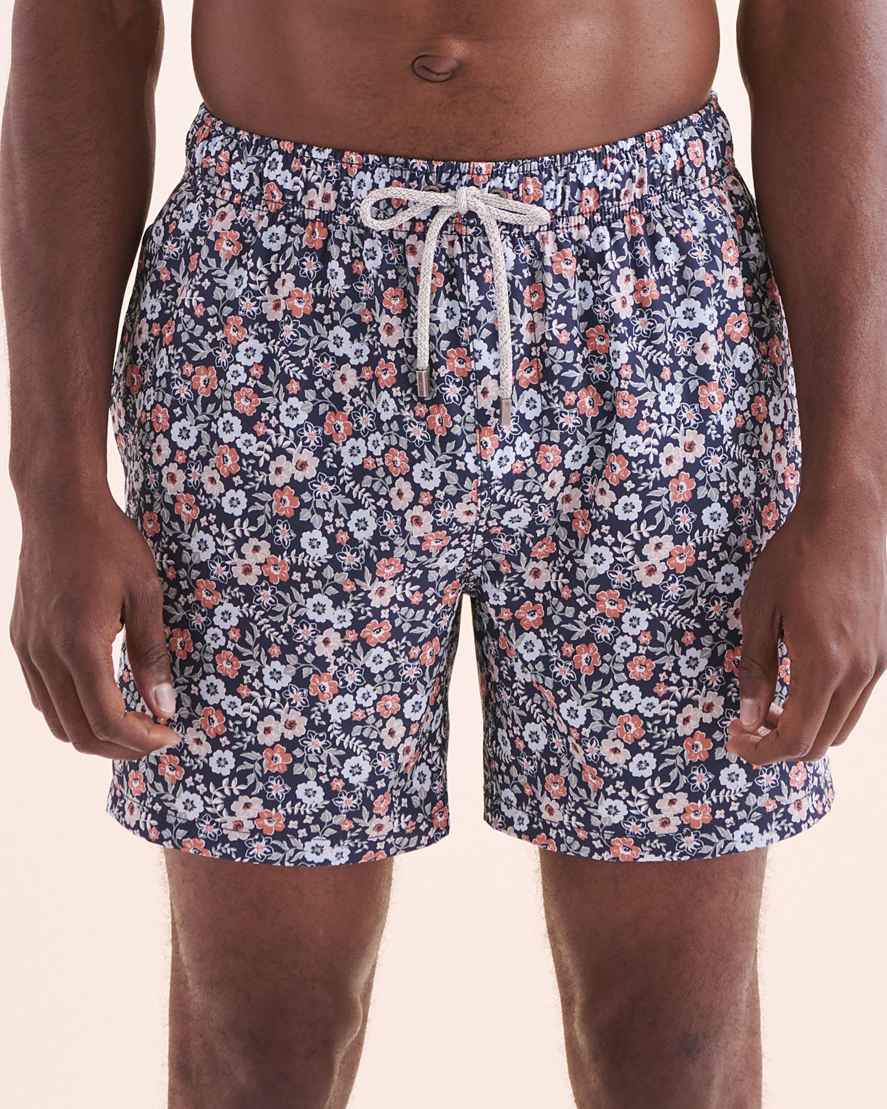 VINTAGE SUMMER 4-Way Stretch Printed Volley Swimsuit Navy blue V70904BV - View3