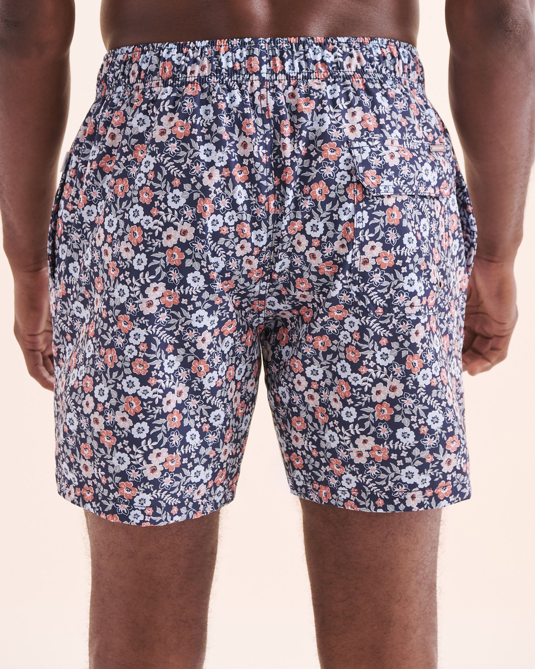 VINTAGE SUMMER 4-Way Stretch Printed Volley Swimsuit Navy blue V70904BV - View4