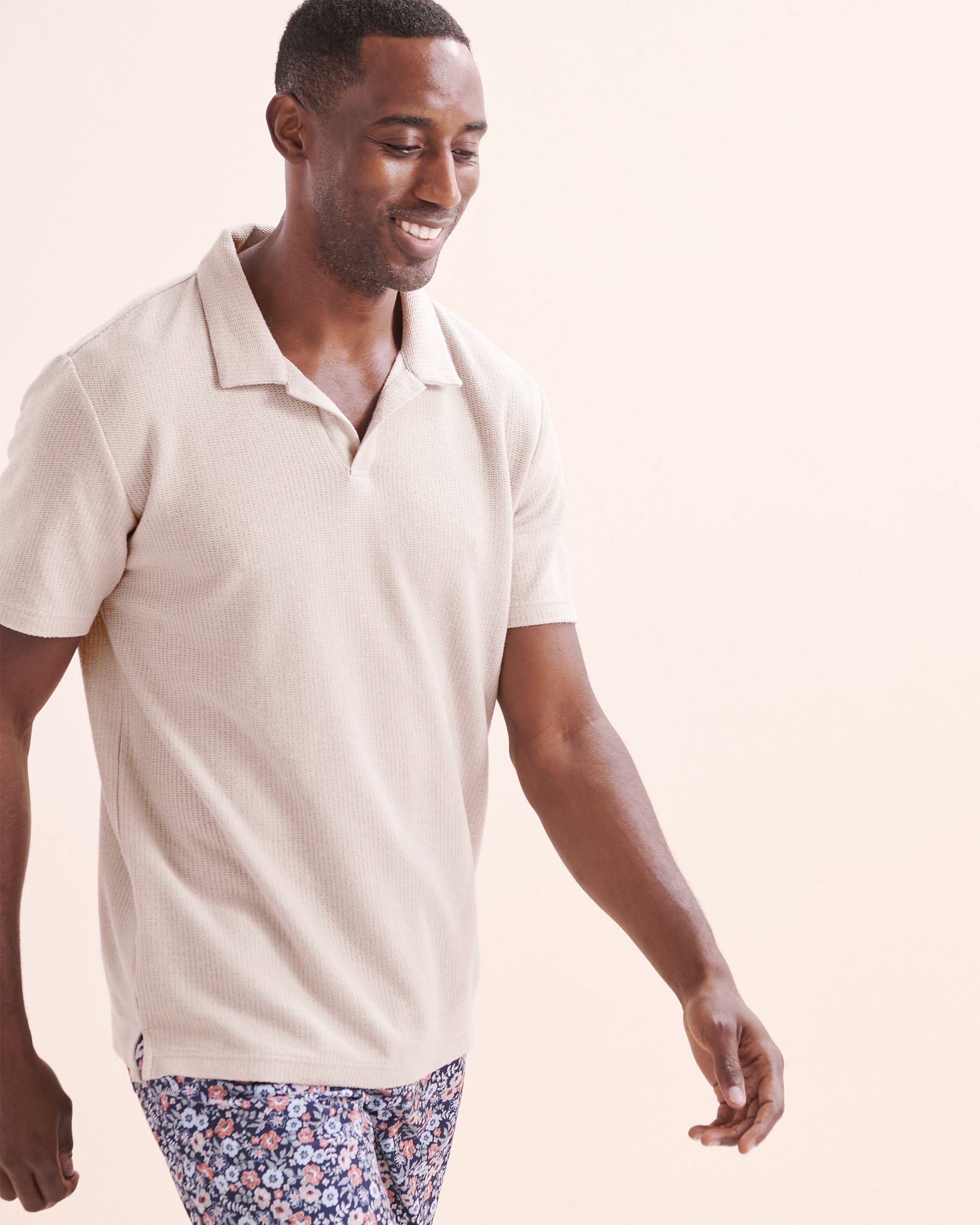 VINTAGE SUMMER Beach Pique Polo Beige V83803BV - View1