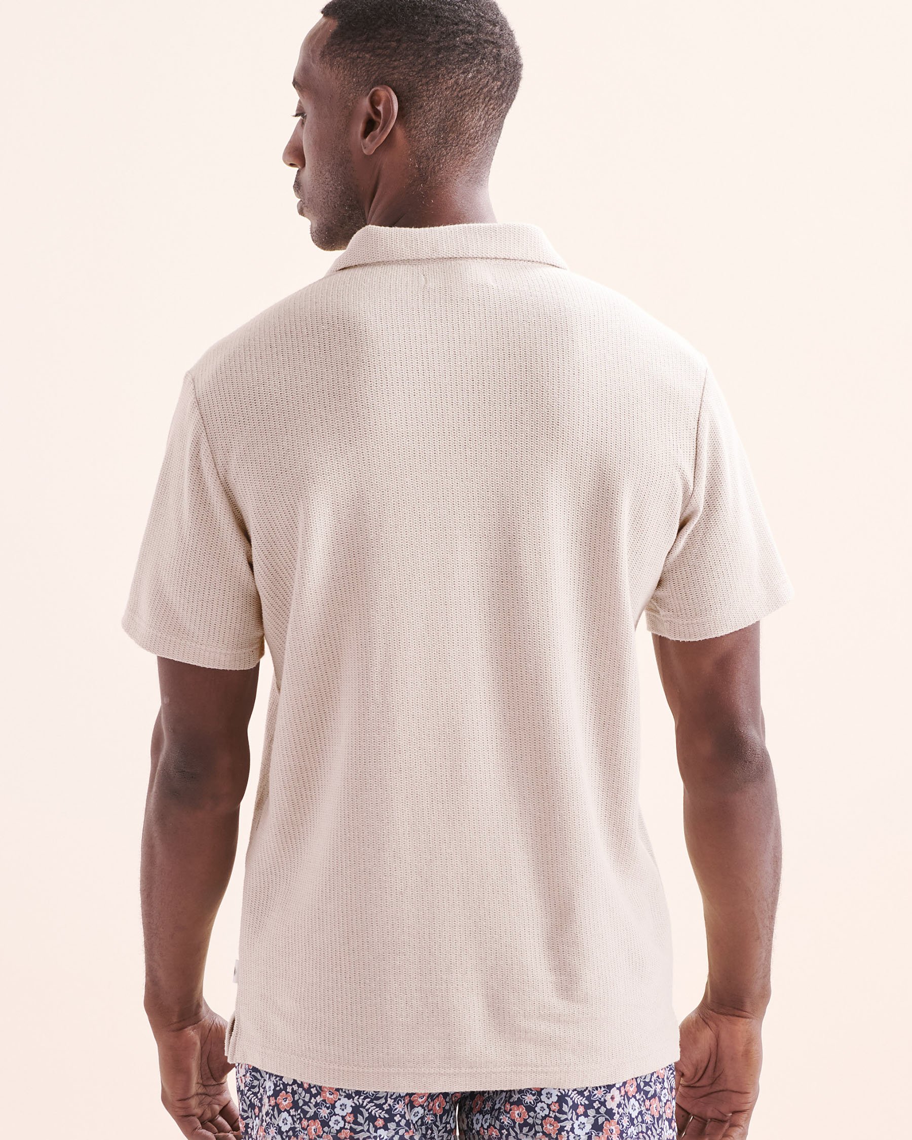 VINTAGE SUMMER Beach Pique Polo Beige V83803BV - View2