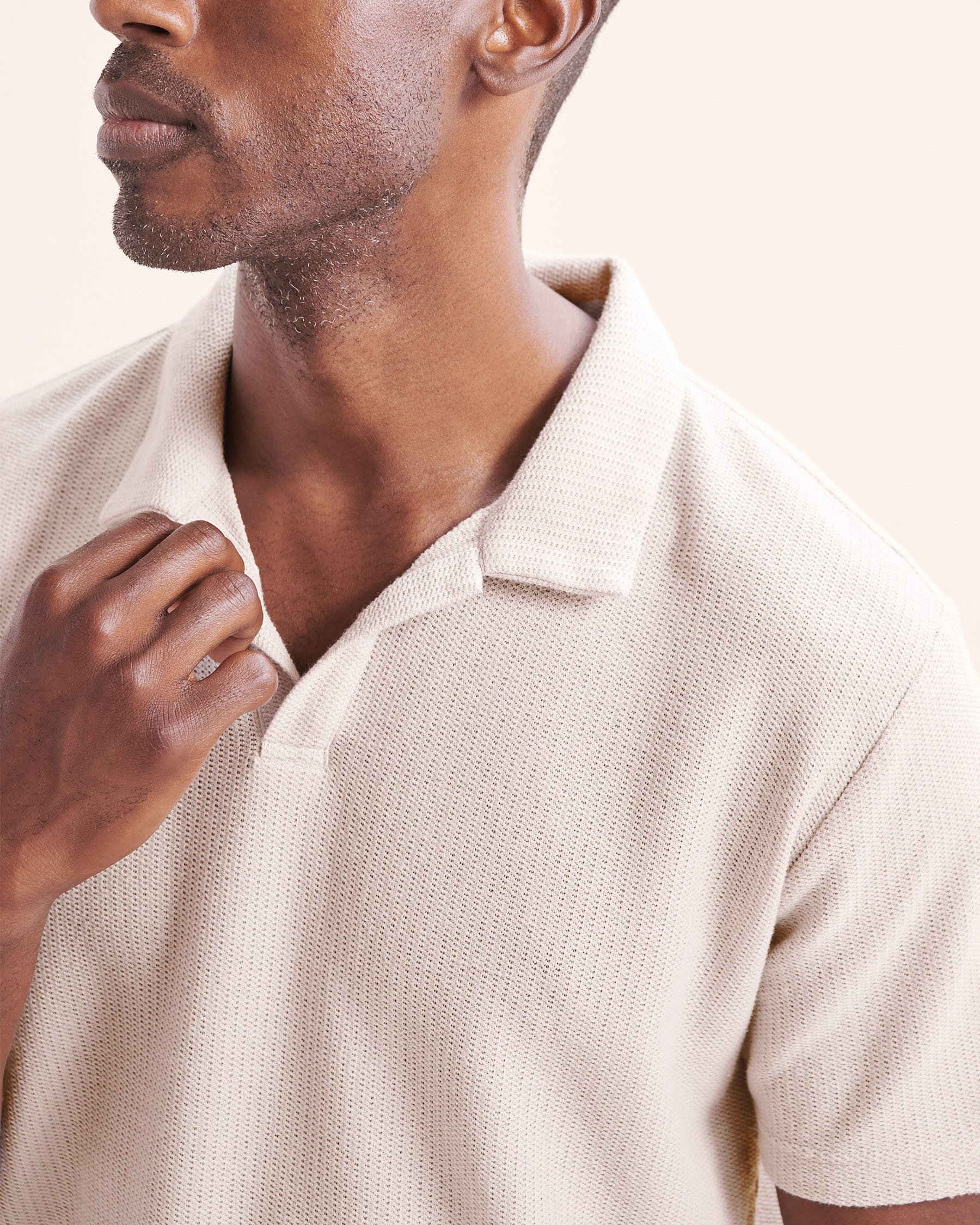 VINTAGE SUMMER Beach Pique Polo Beige V83803BV - View3