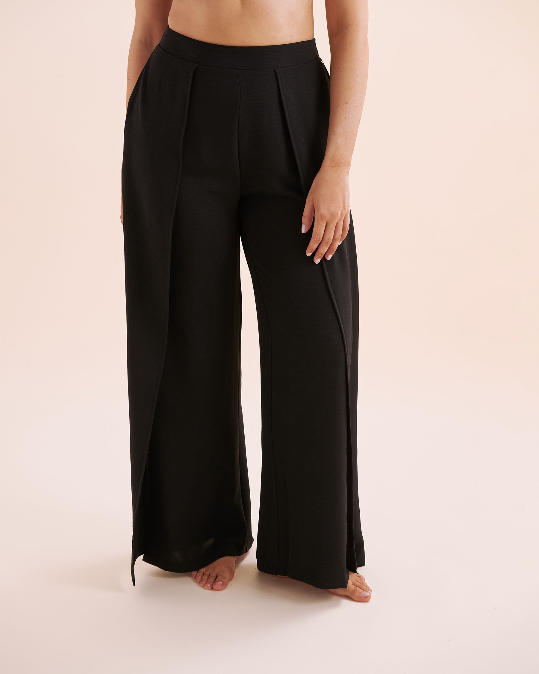 EVERYDAY SUNDAY Wide Leg Cover Up Pants Black ESBEAW05869A - View2