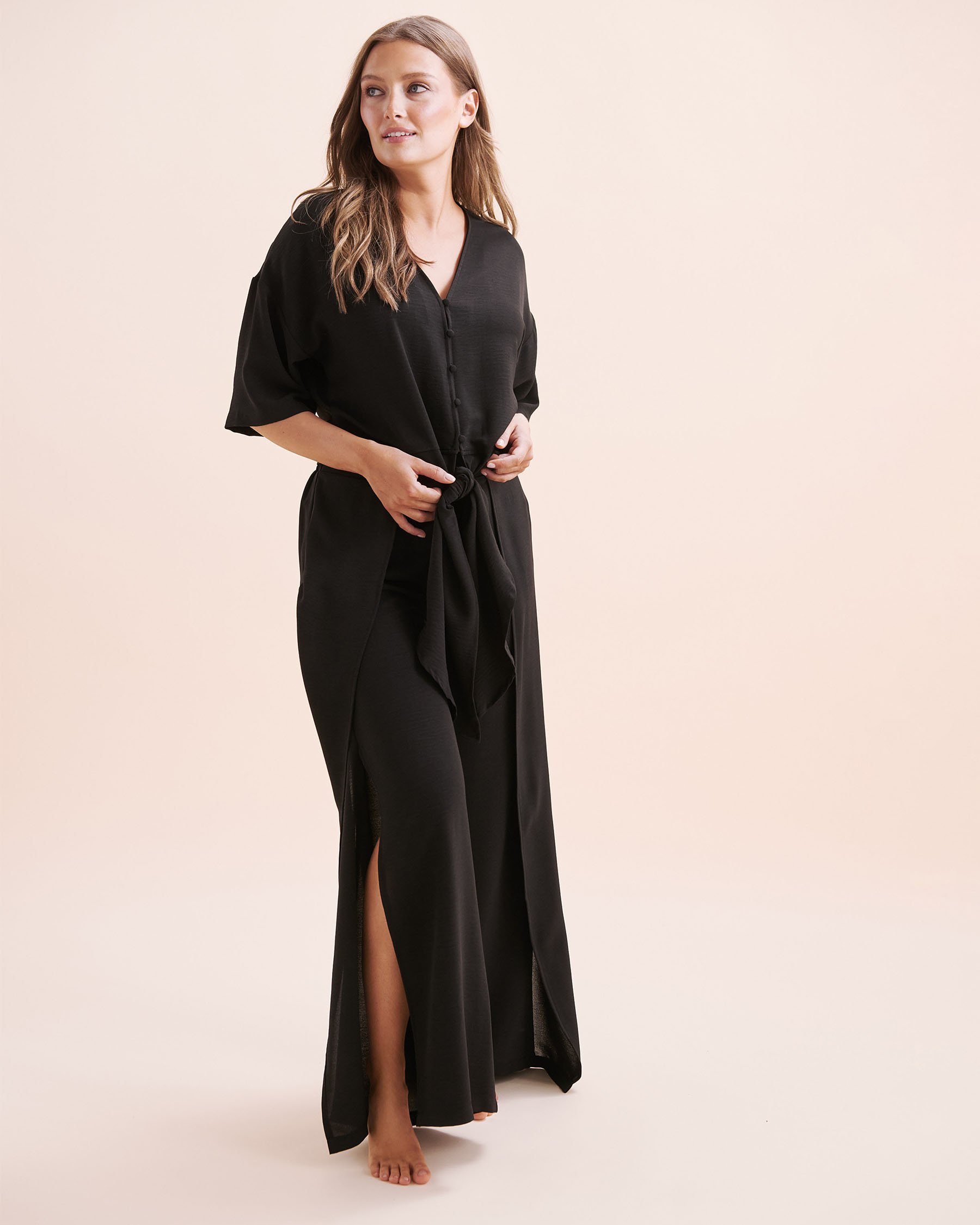 EVERYDAY SUNDAY Wide Leg Cover Up Pants Black ESBEAW05869A - View5