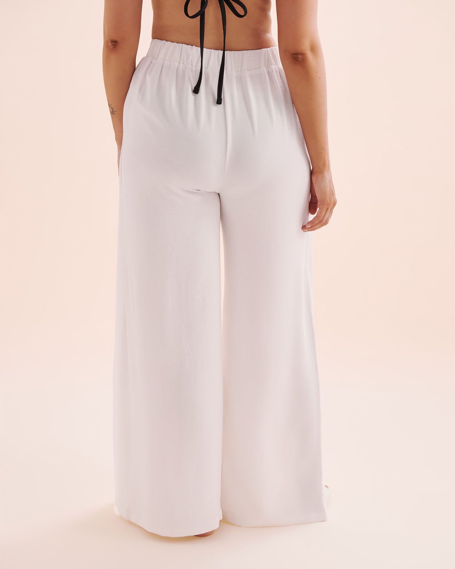 EVERYDAY SUNDAY Wide Leg Cover Up Pants White ESBEAW05869 - View3