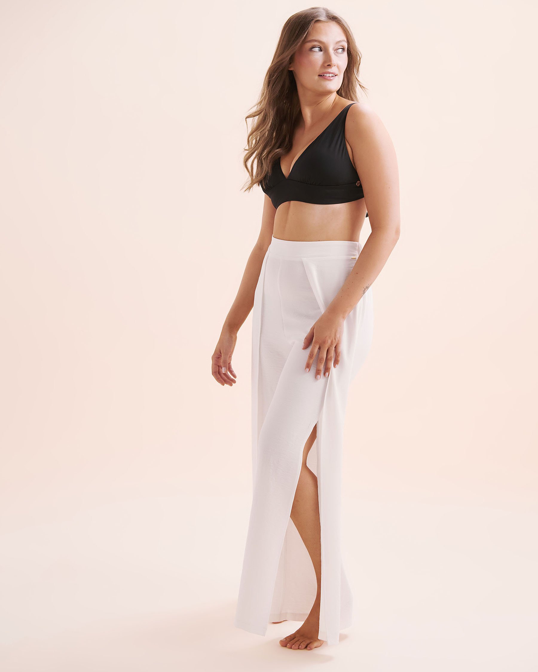 EVERYDAY SUNDAY Wide Leg Cover Up Pants White ESBEAW05869 - View4