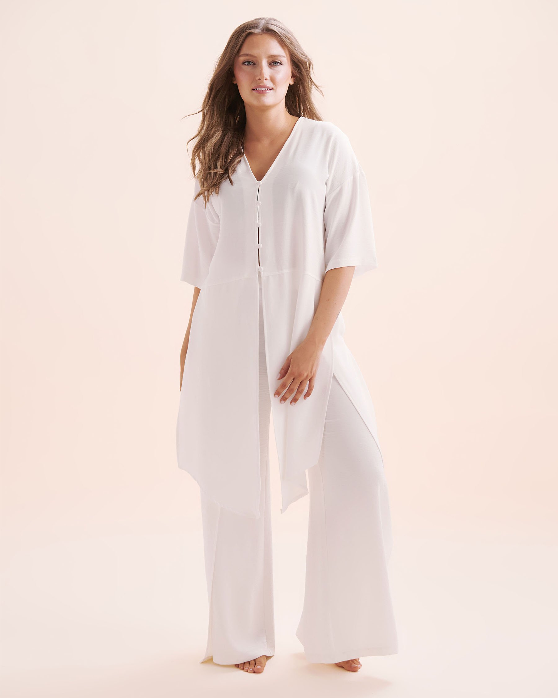 EVERYDAY SUNDAY Wide Leg Cover Up Pants White ESBEAW05869 - View5