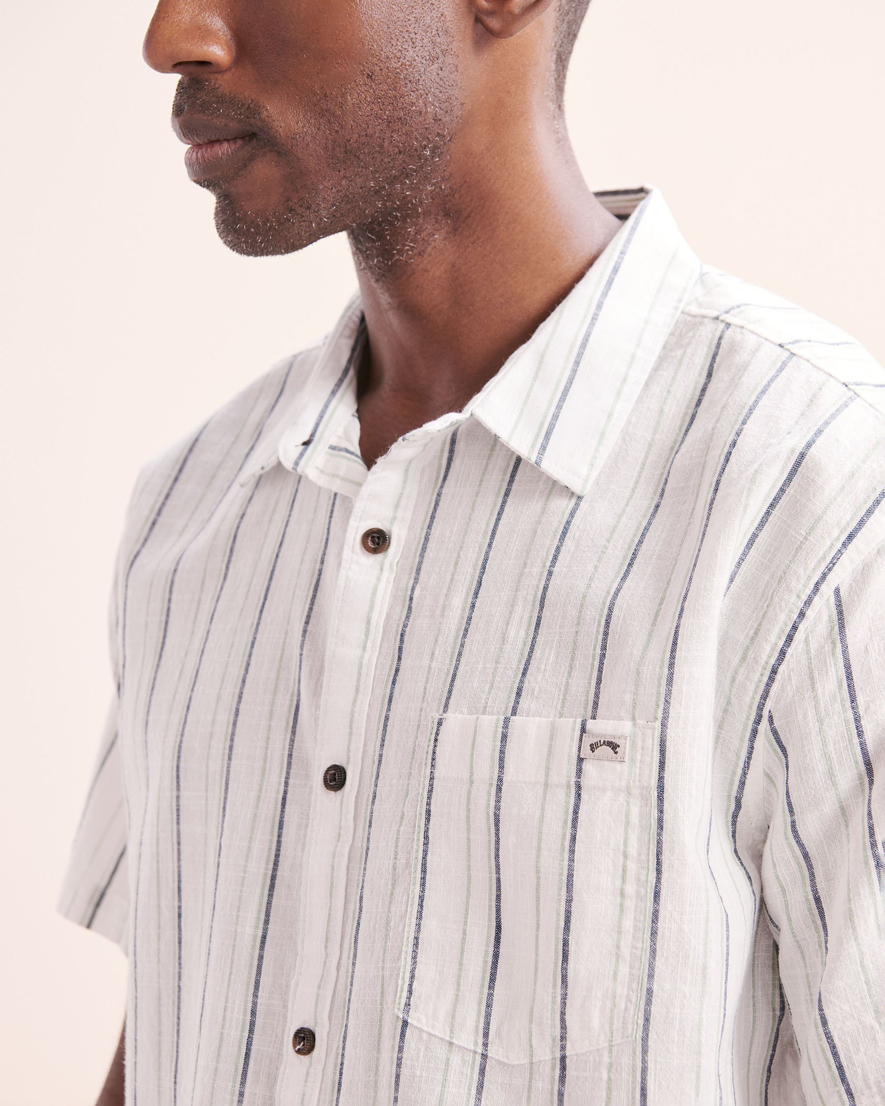 BILLABONG All Day Stripe Short Sleeve Shirt White 24A041503 - View3