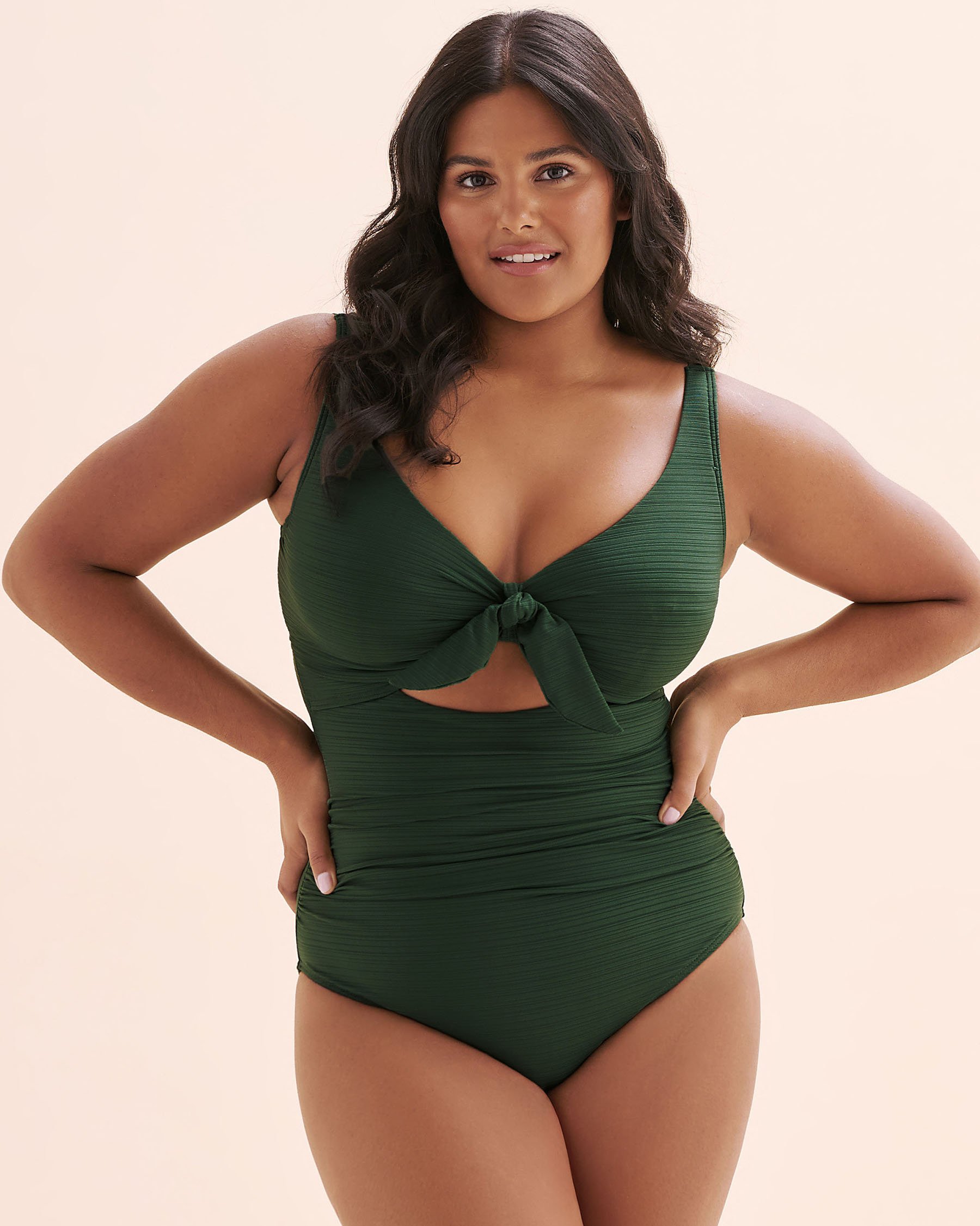 ARTESANDS Maillot une-pièce à découpe bonnet D/DD Aria Cezanne Vert pin AT1763GA - View1