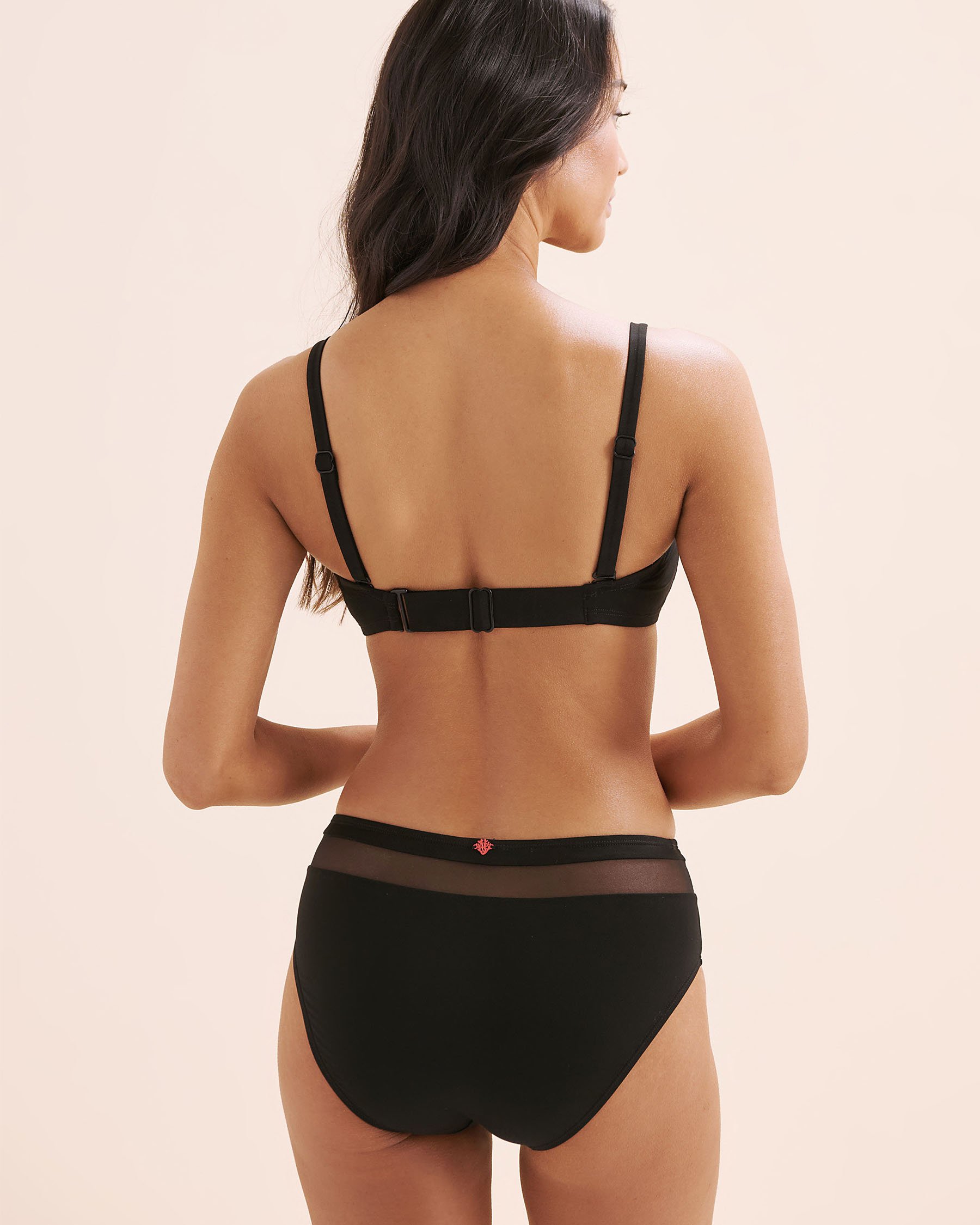 COSTA DEL REY Sheer Detail Bandeau Bikini Top Black 01100498 - View6