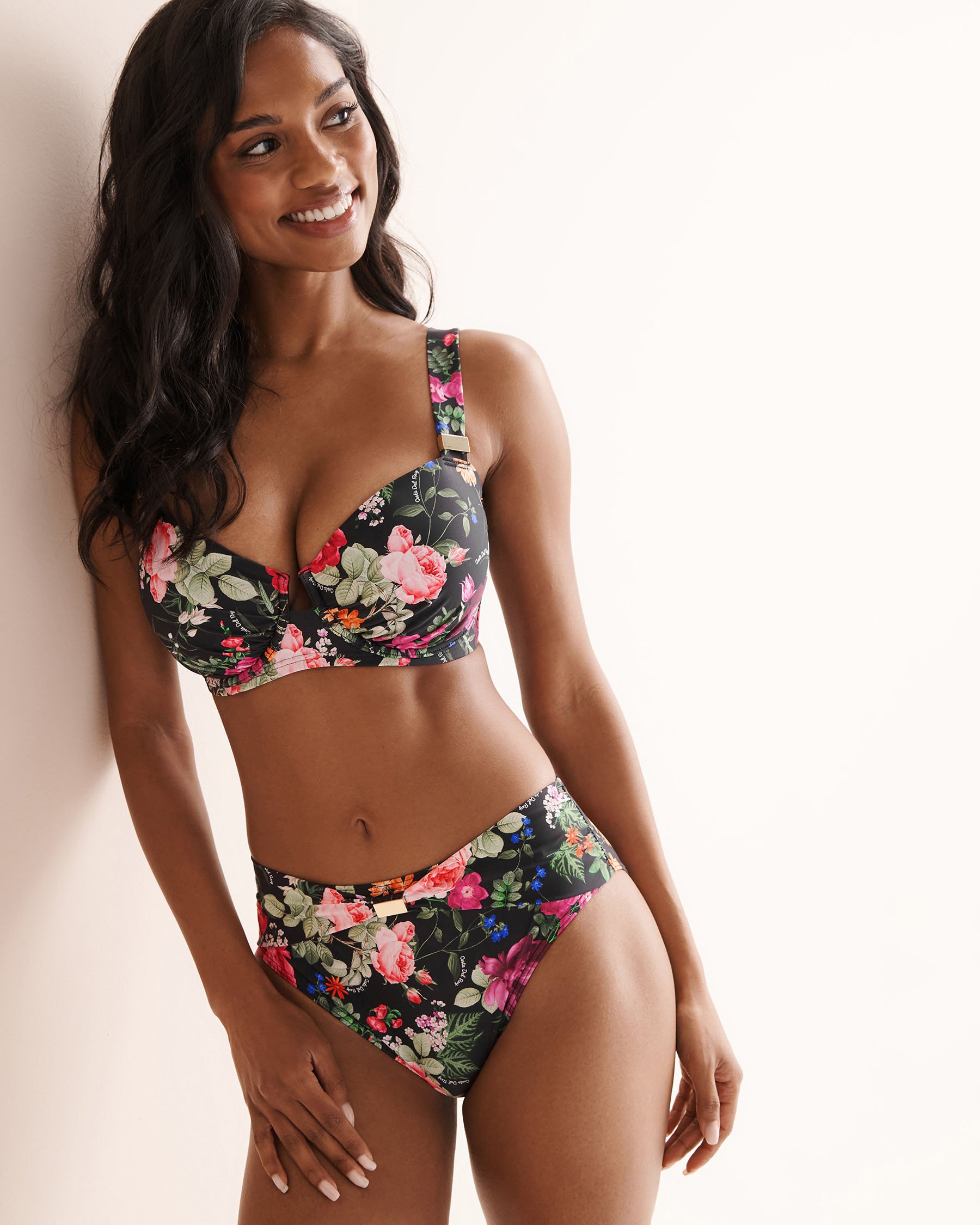 COSTA DEL REY Haut de bikini plongeant bonnet D floral Noir fleuri 01200128 - View4