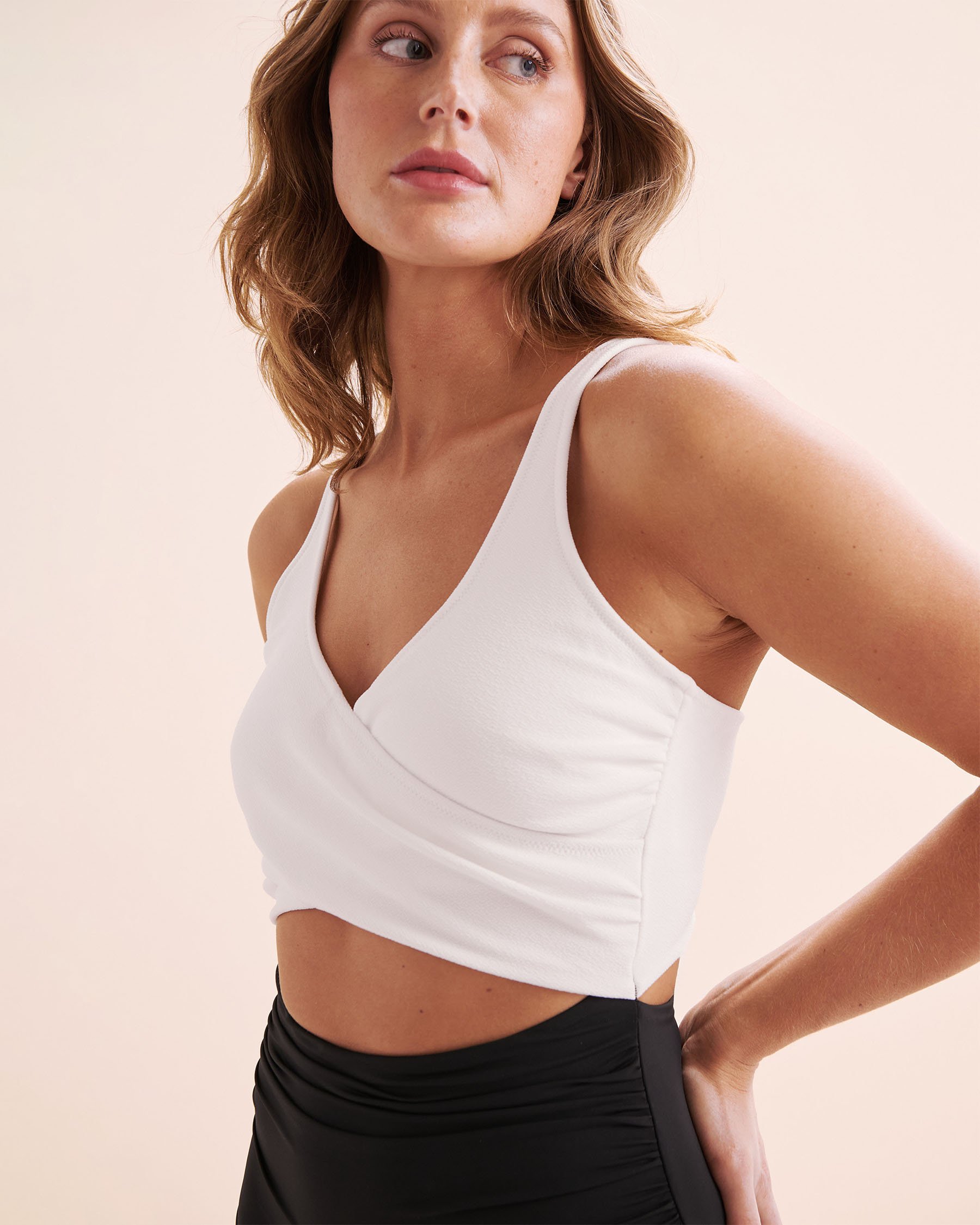 EVERYDAY SUNDAY Classic Wrap One-piece Swimsuit Black & White ESBEAW00964F - View8