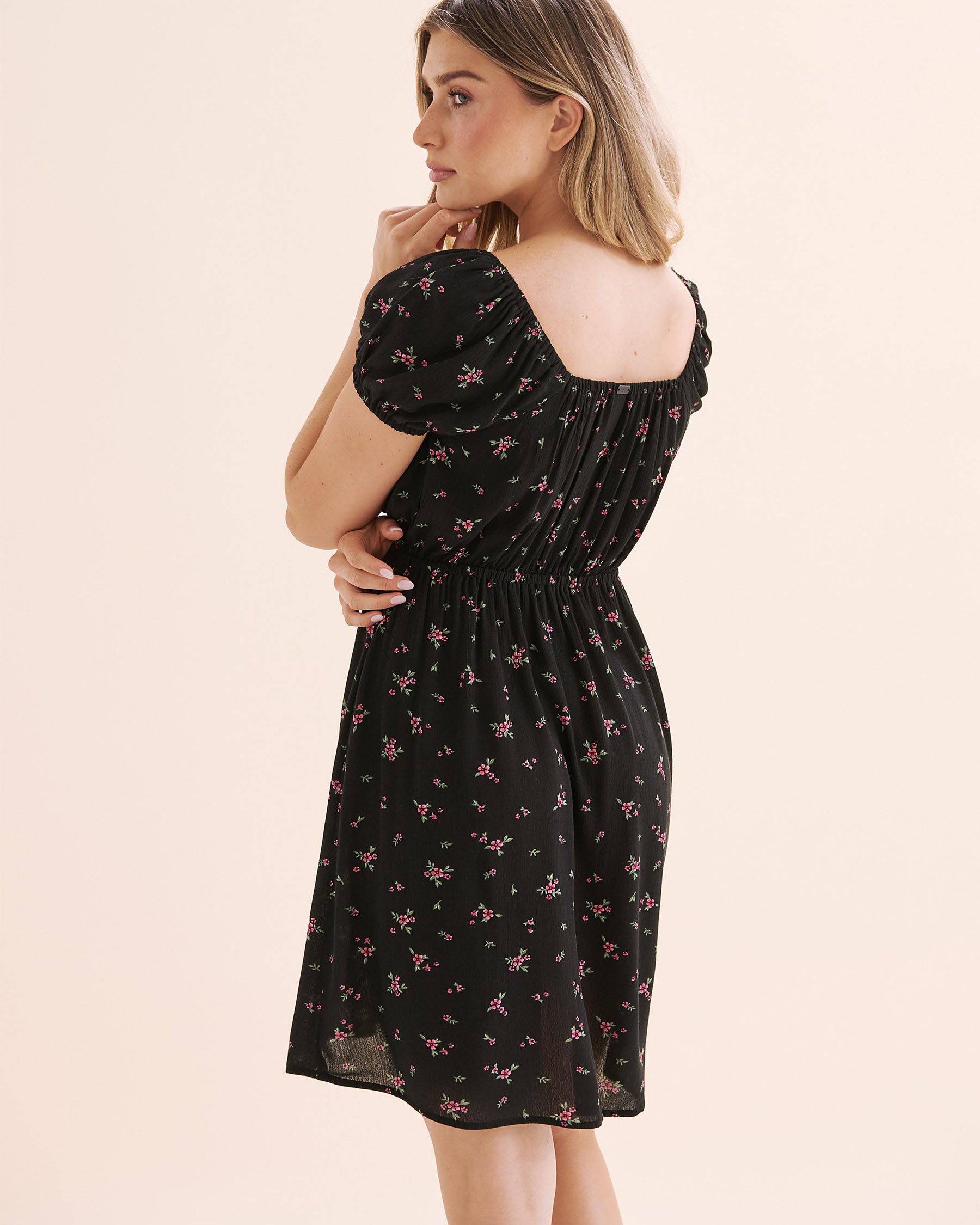 TROPIK Gauze Floral Dress Black 02300188 - View6