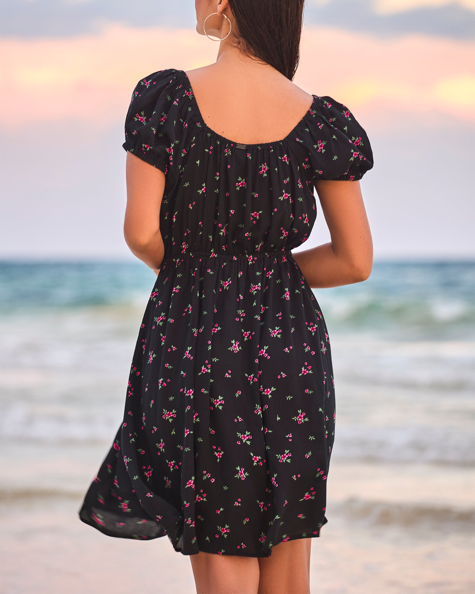 TROPIK Gauze Floral Dress Black 02300188 - View1