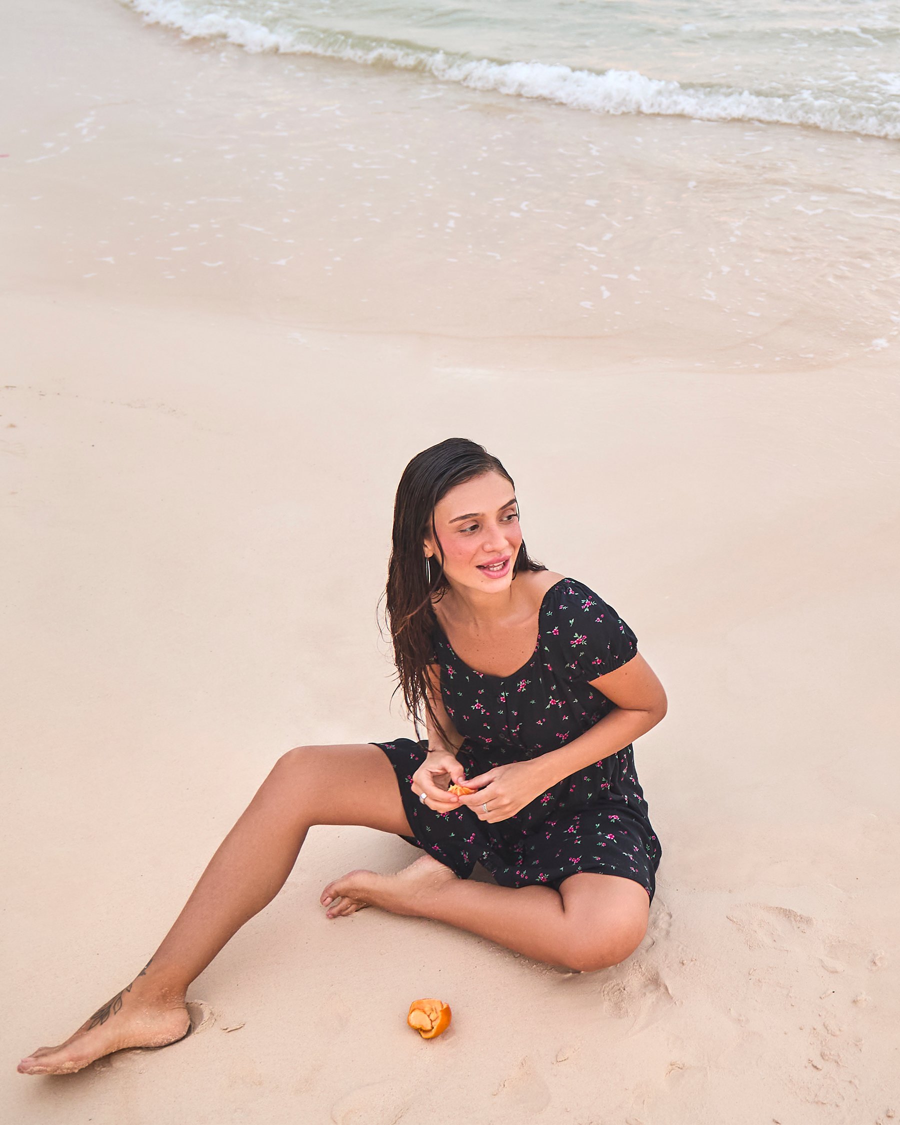 TROPIK Gauze Floral Dress Black 02300188 - View3