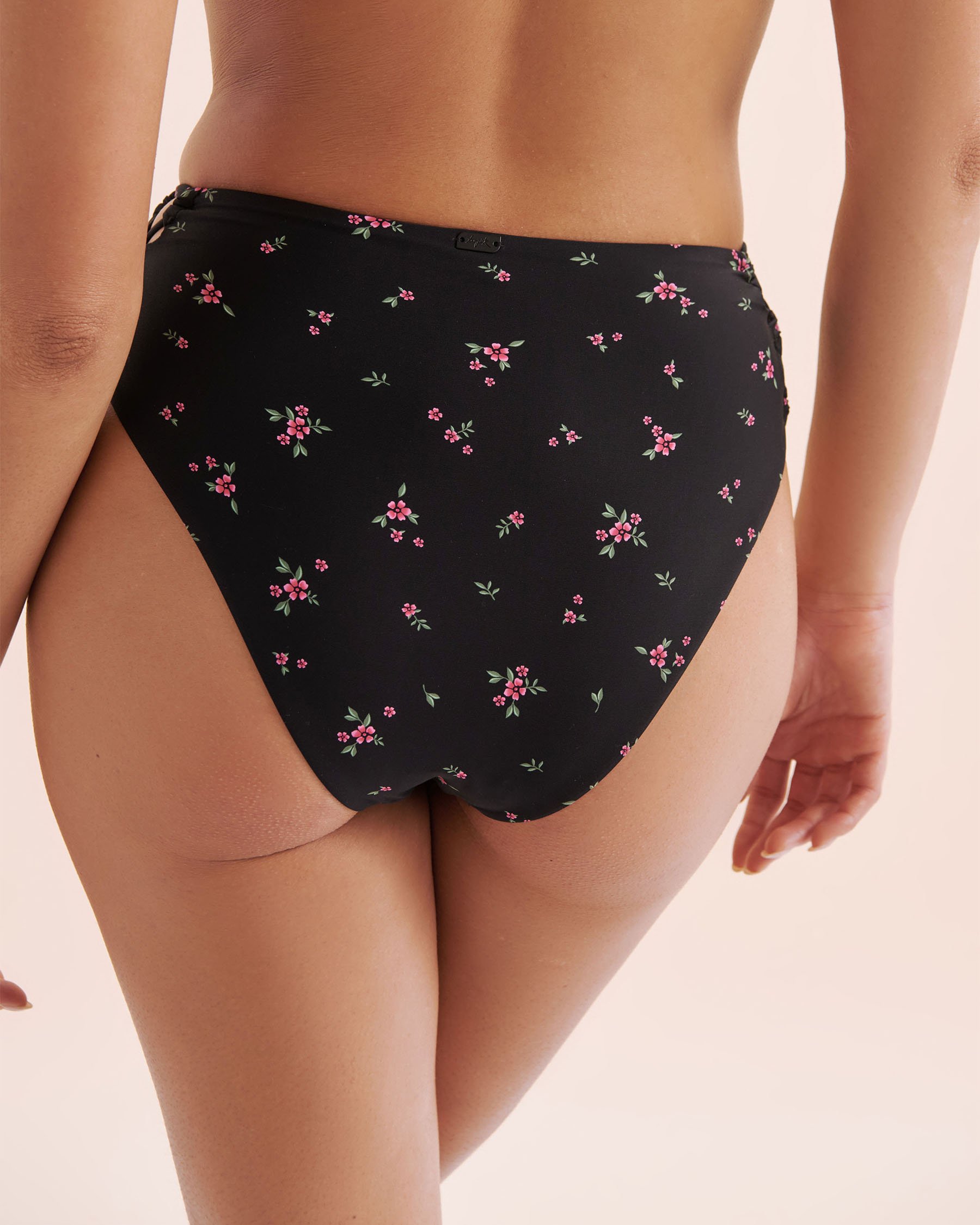 TROPIK Floral High-Rise Cheeky Bikini Bottom Black 01300521 - View2