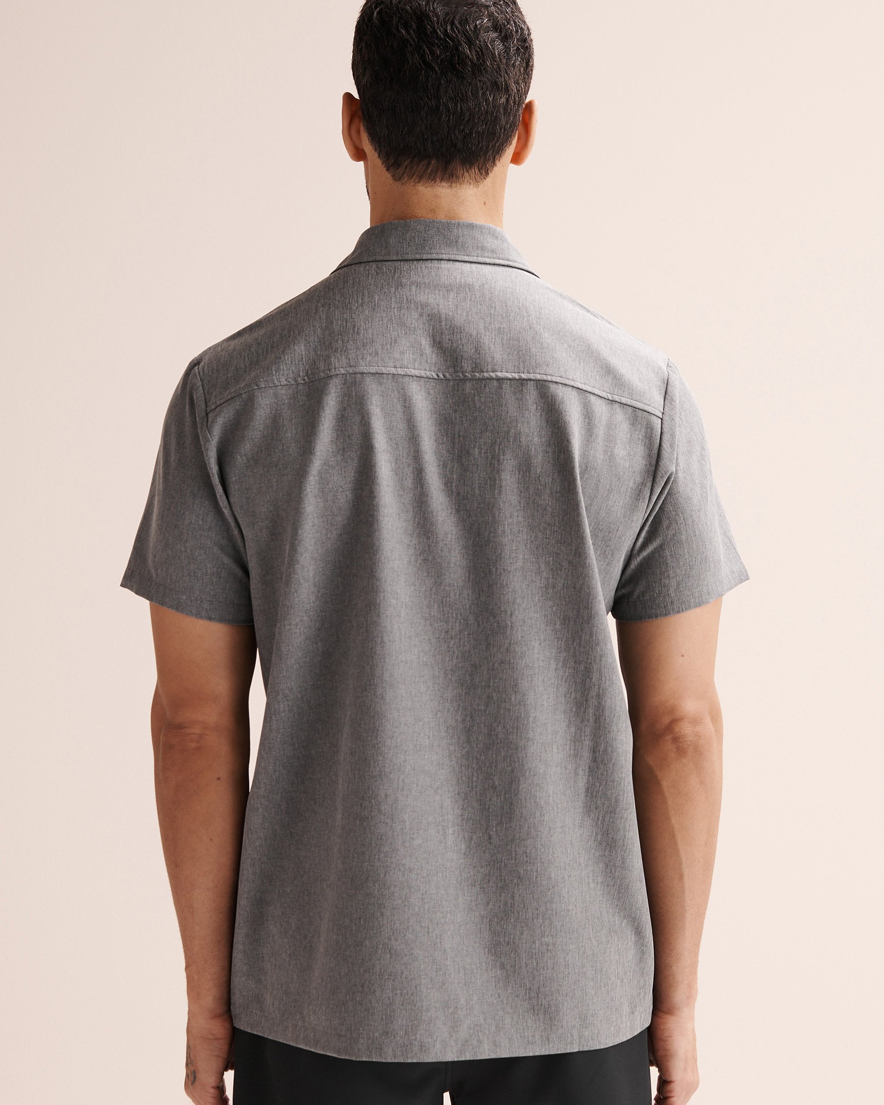 HAMABE Chemise à manches courtes hybride Gris chiné 04100054 - Voir3